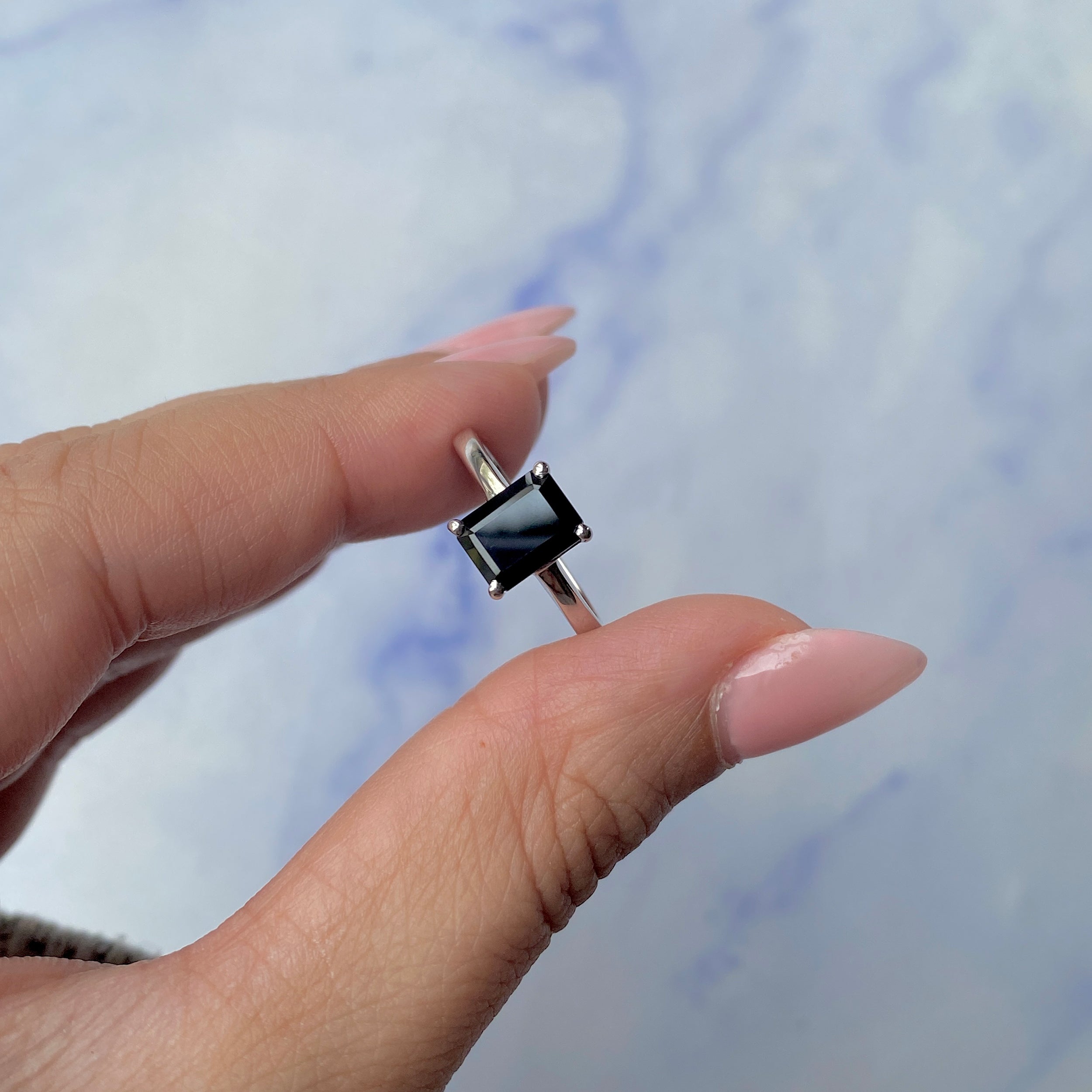 Black Tourmaline Ring-(BLS-SR-247.)