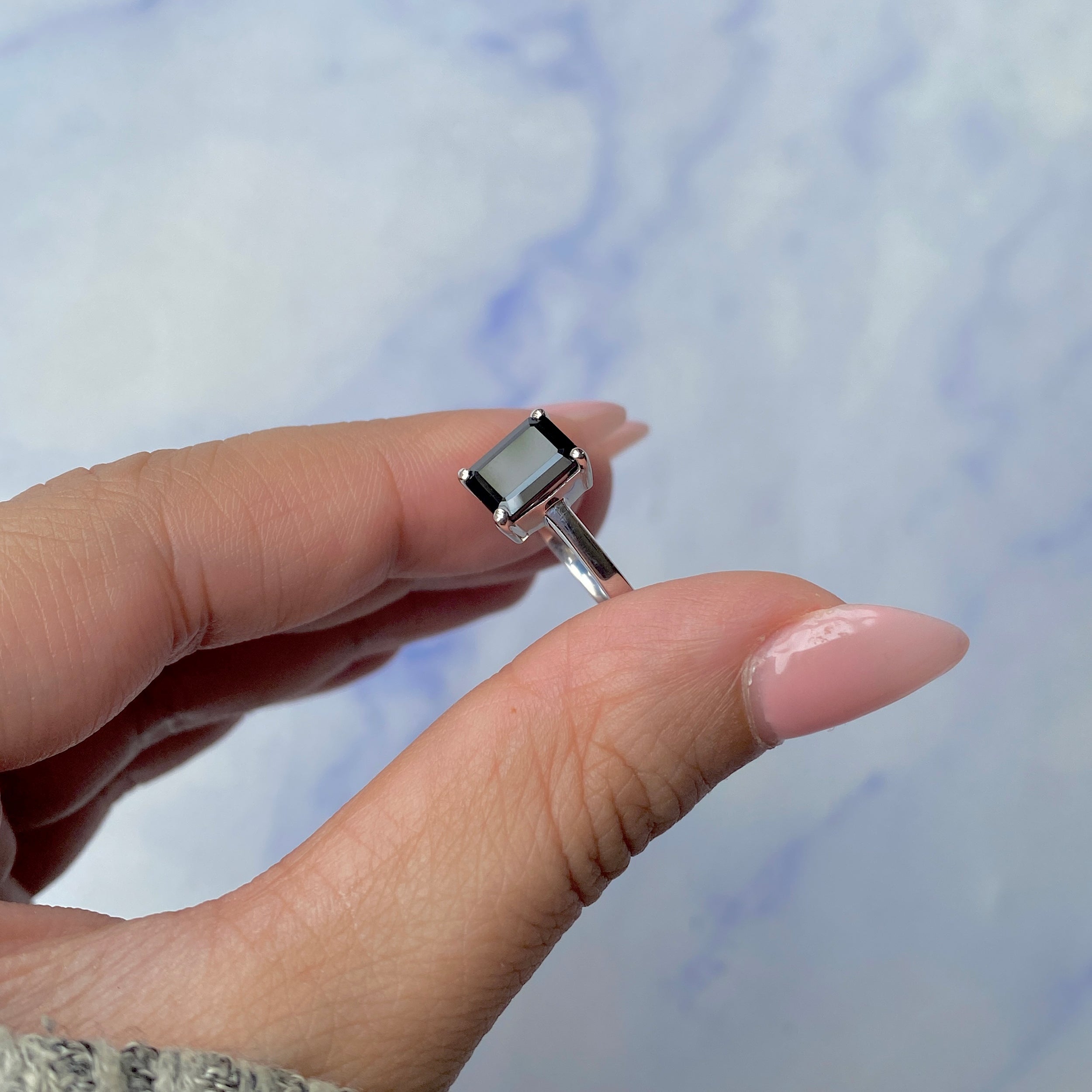 Black Tourmaline Ring-(BLS-SR-247.)