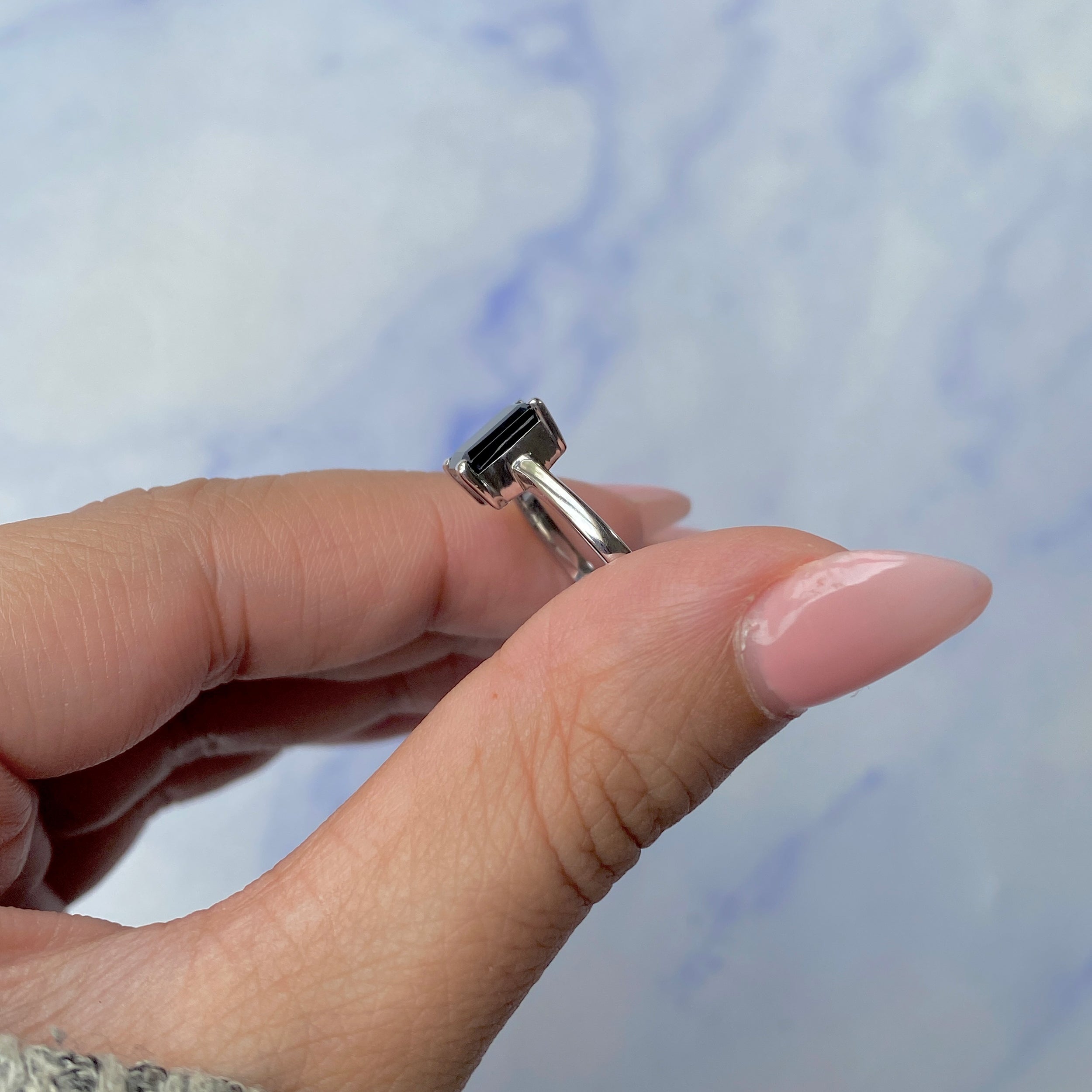 Black Tourmaline Ring-(BLS-SR-247.)