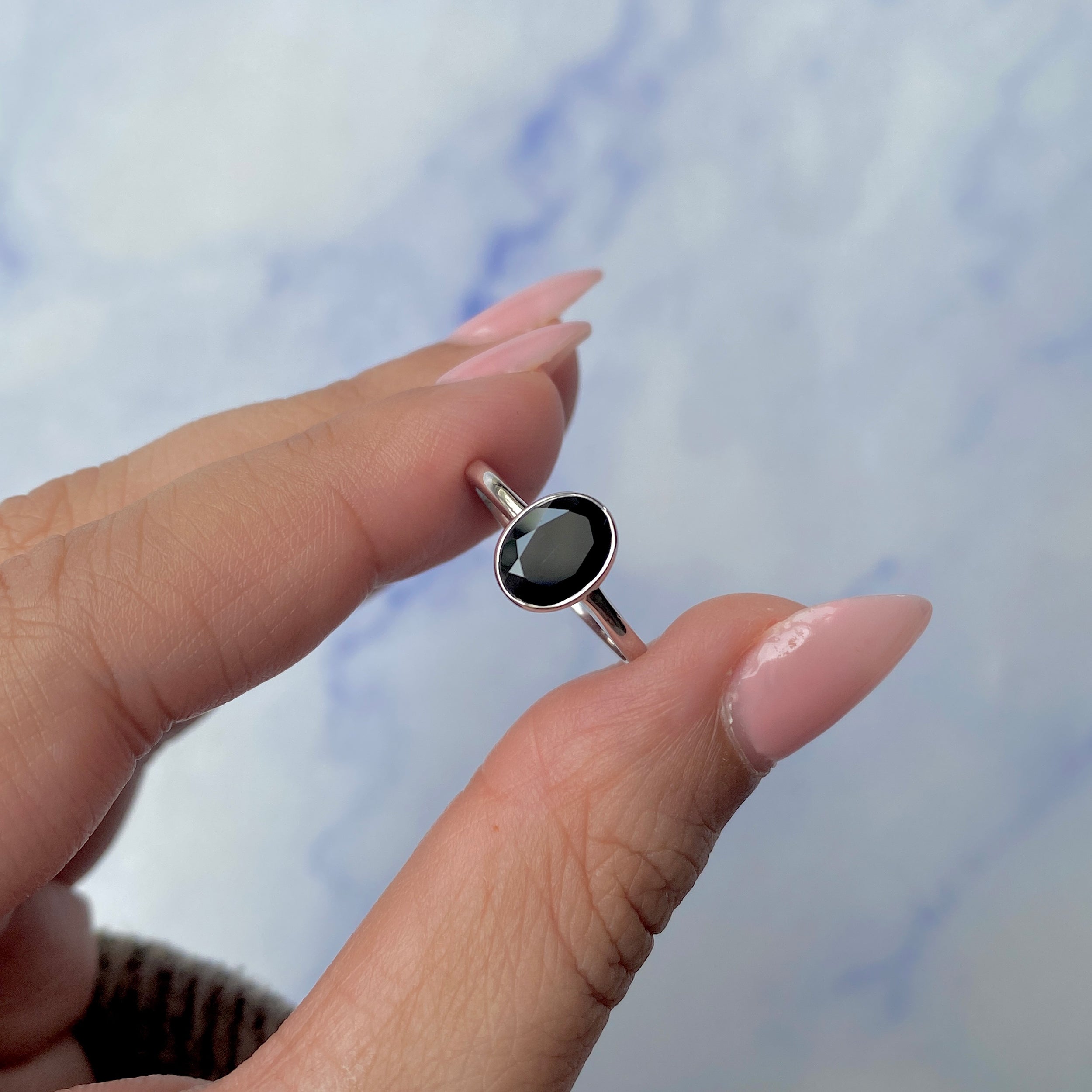 Black Tourmaline Ring-(BLS-SR-248.)