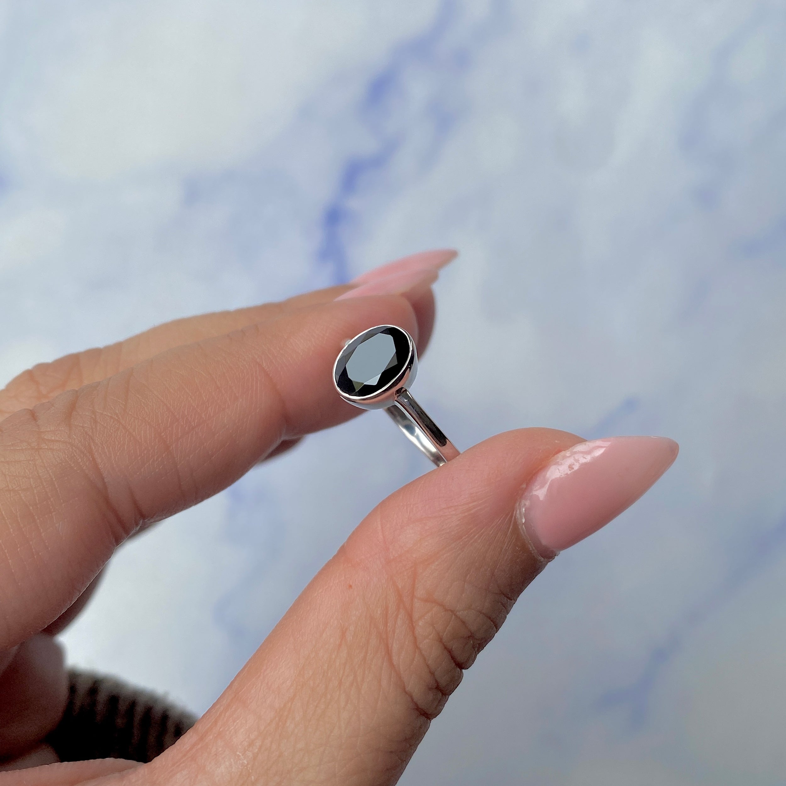 Black Tourmaline Ring-(BLS-SR-248.)