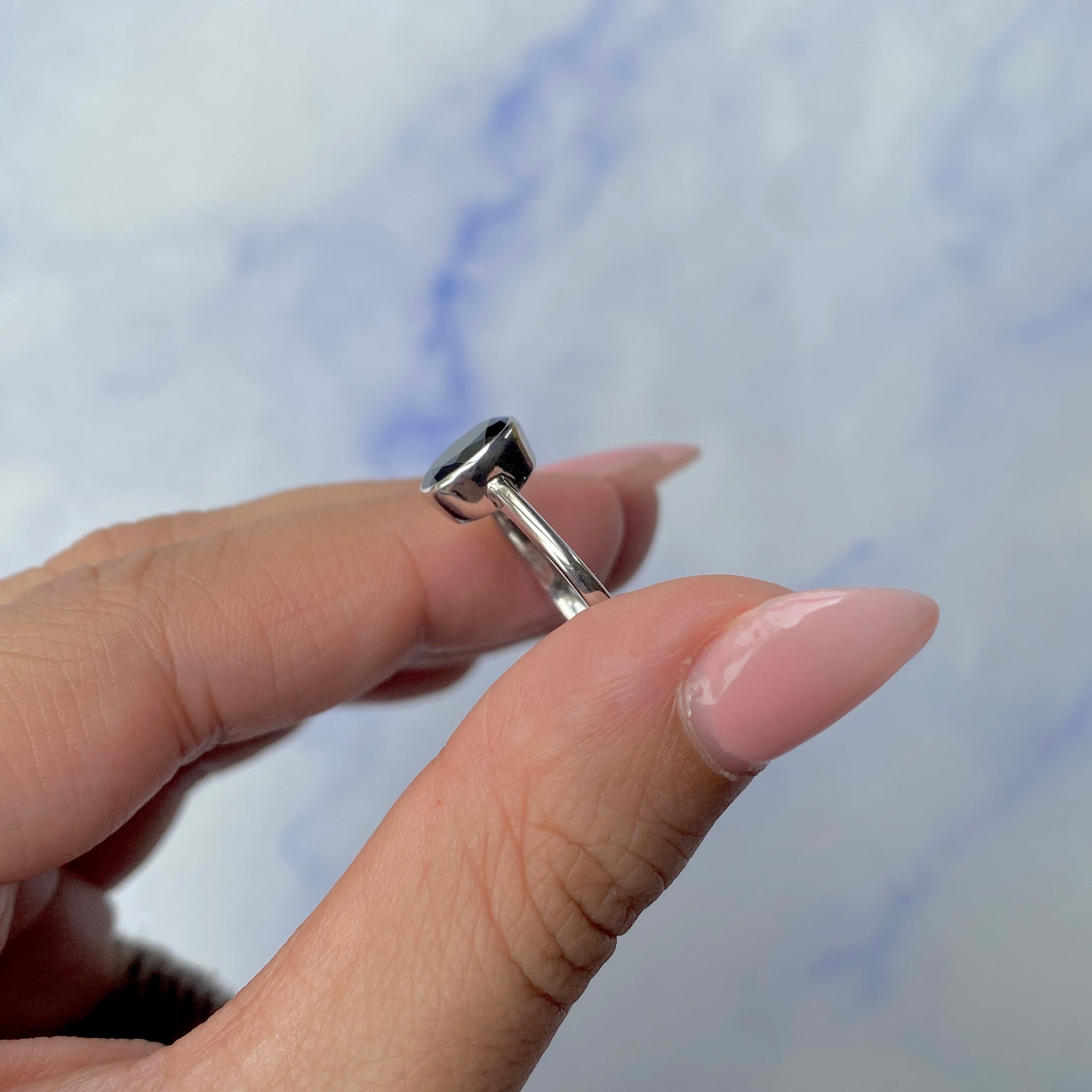 Black Tourmaline Ring-(BLS-SR-248.)