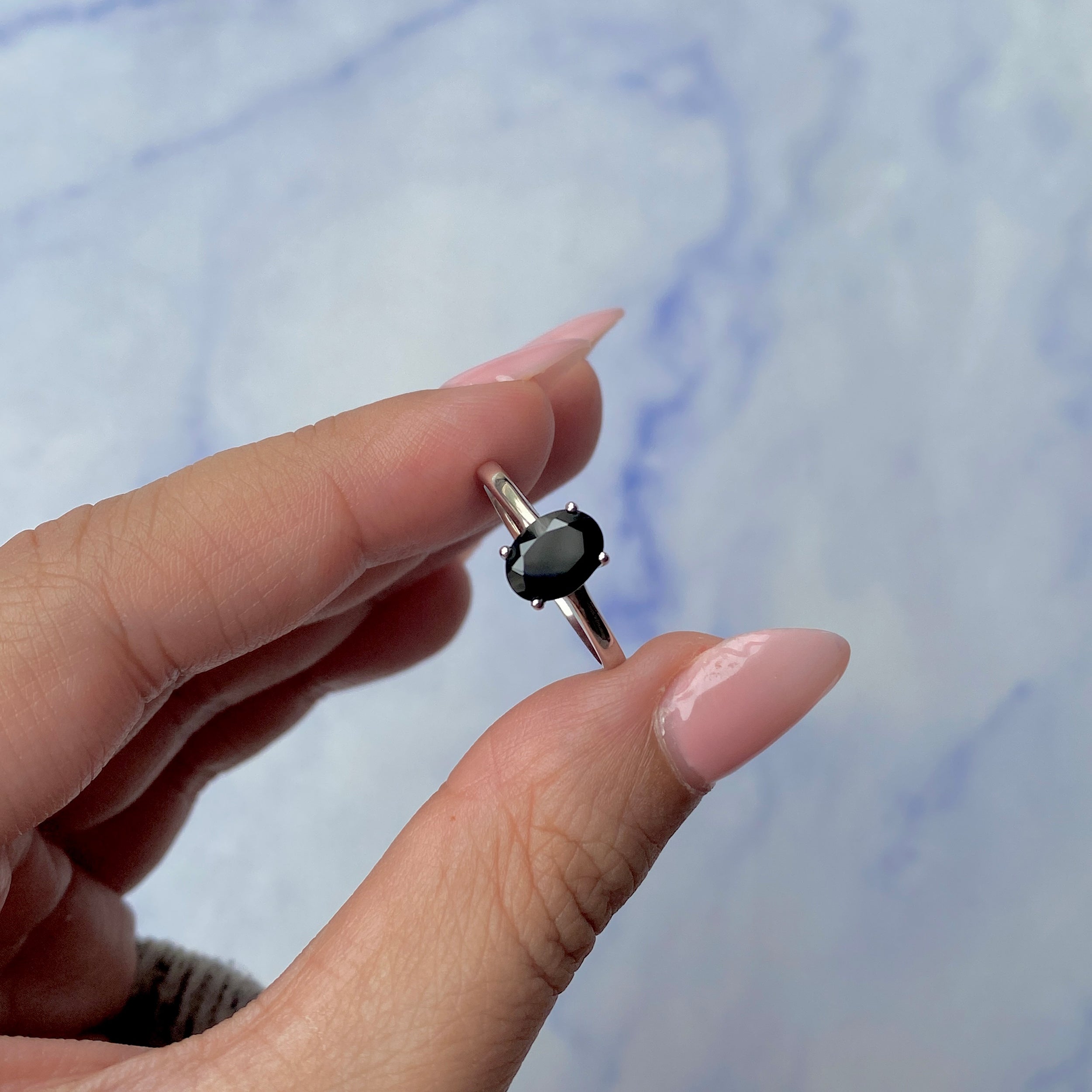 Black Tourmaline Ring-(BLS-SR-249.)