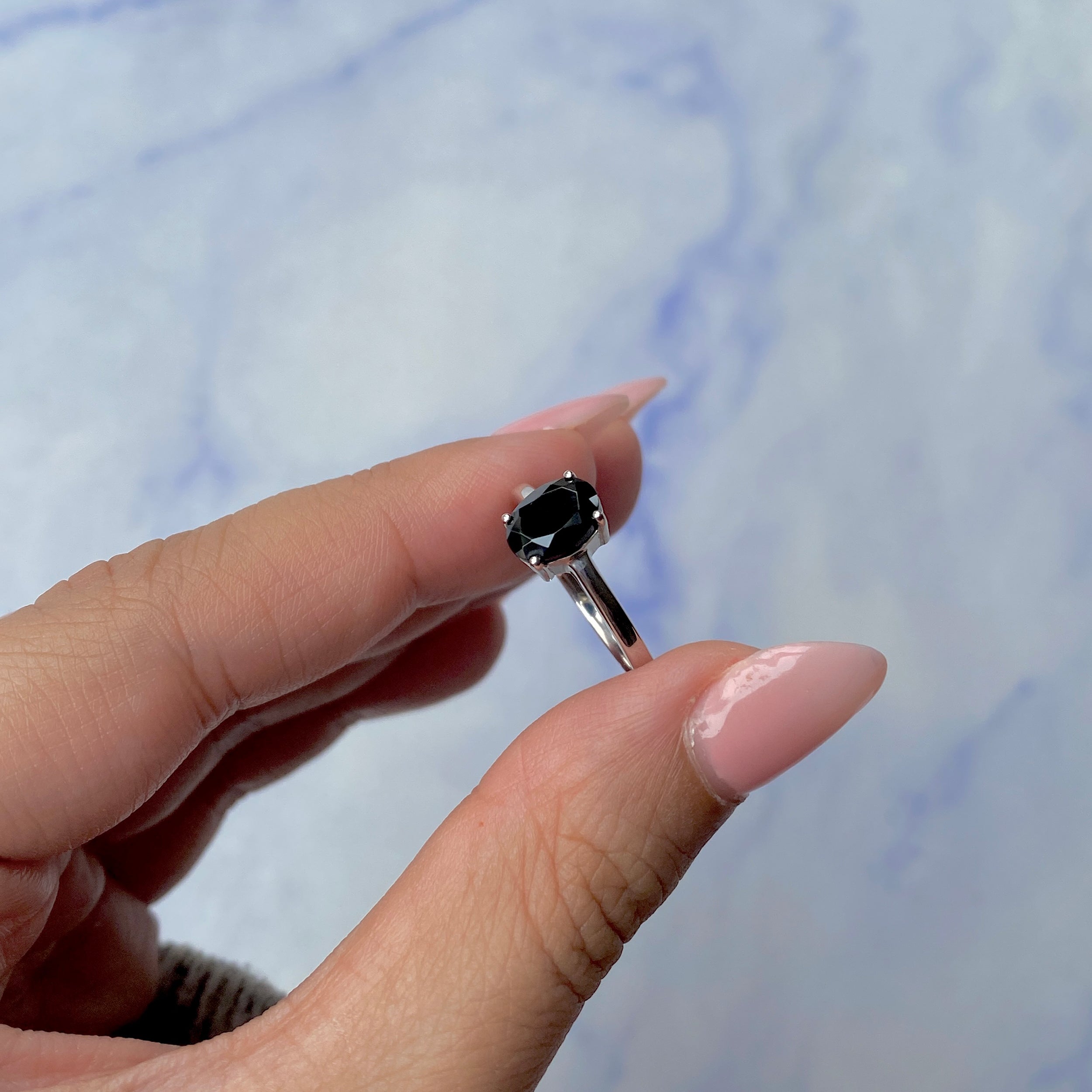 Black Tourmaline Ring-(BLS-SR-249.)