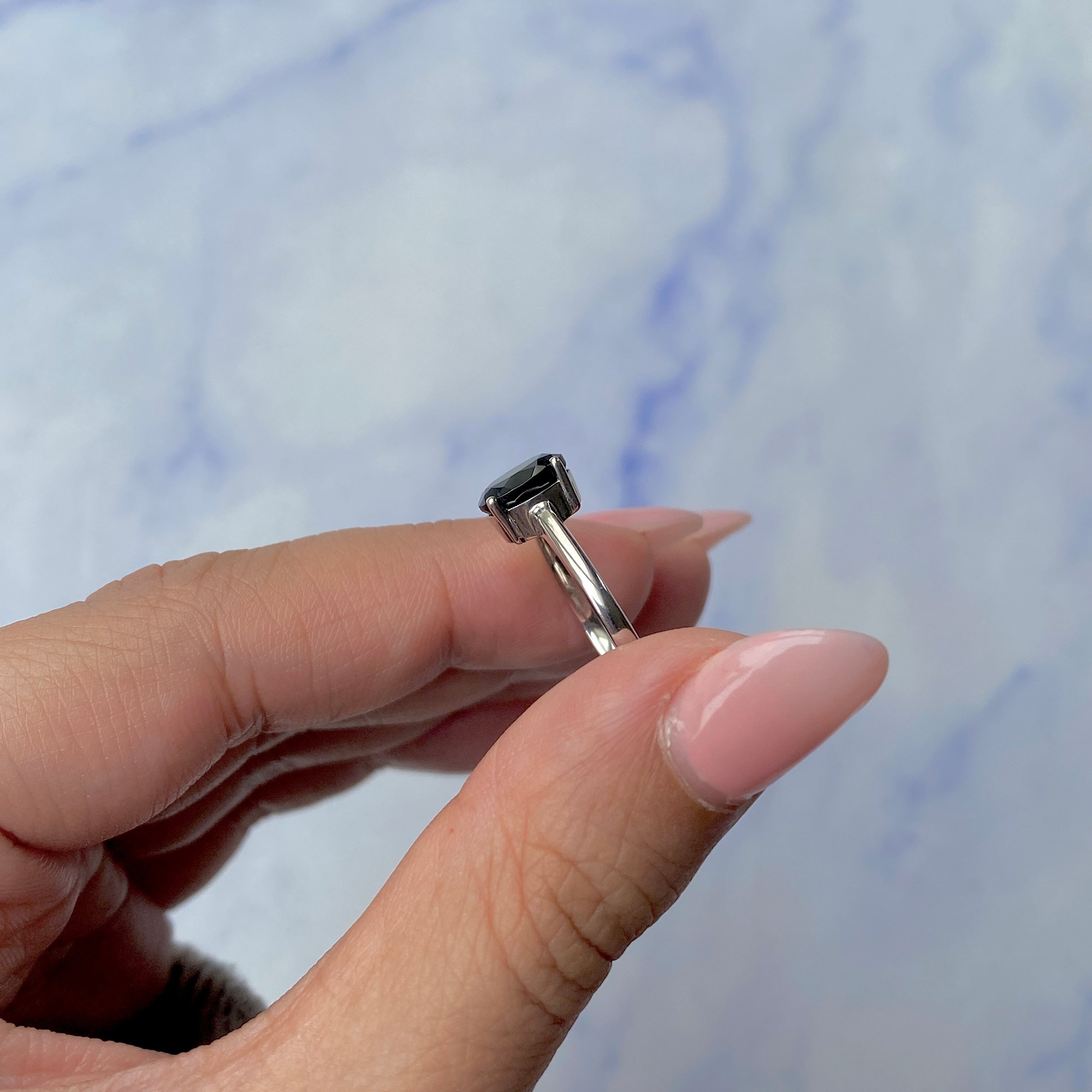 Black Tourmaline Ring-(BLS-SR-249)