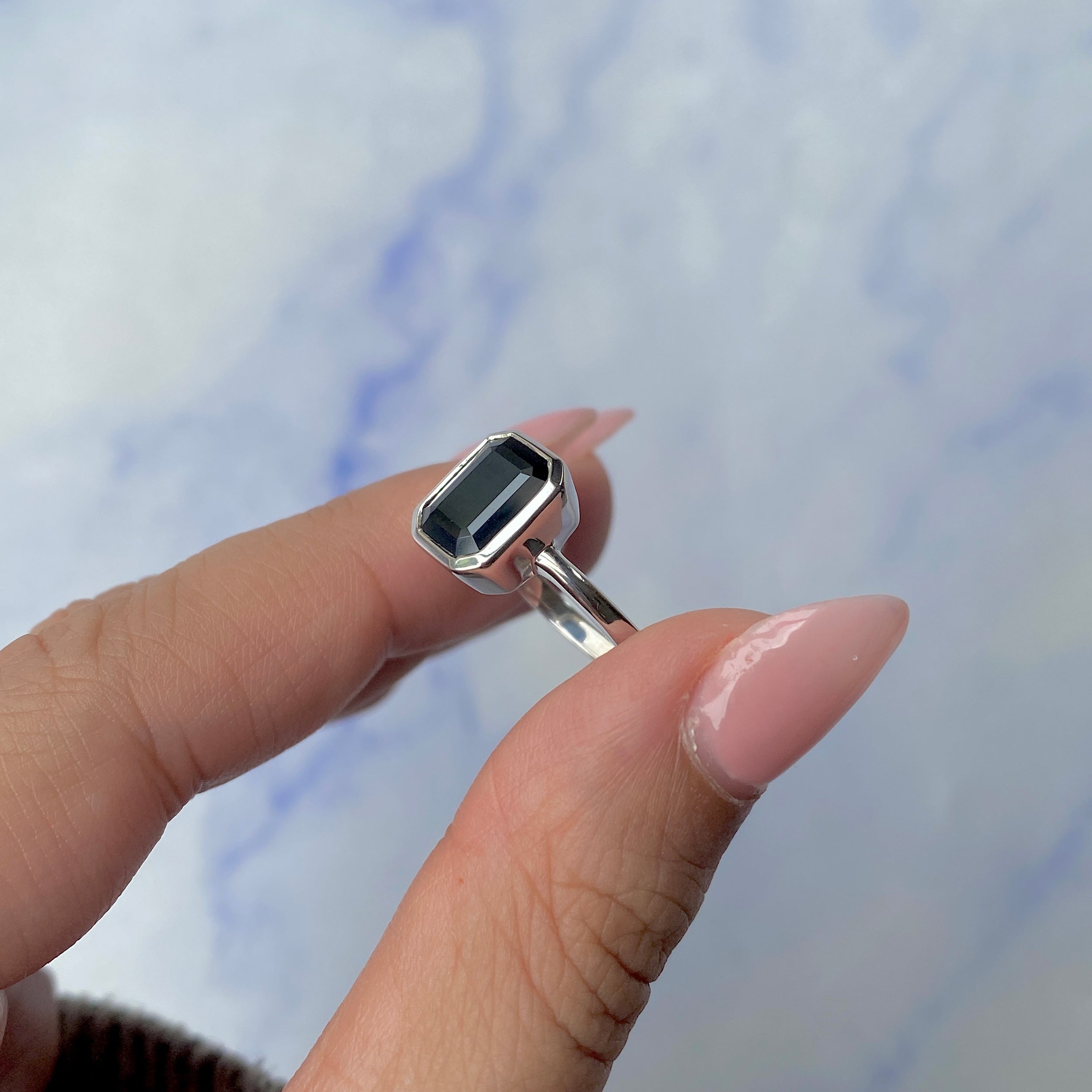 Black Tourmaline Ring-(BLS-SR-250.)