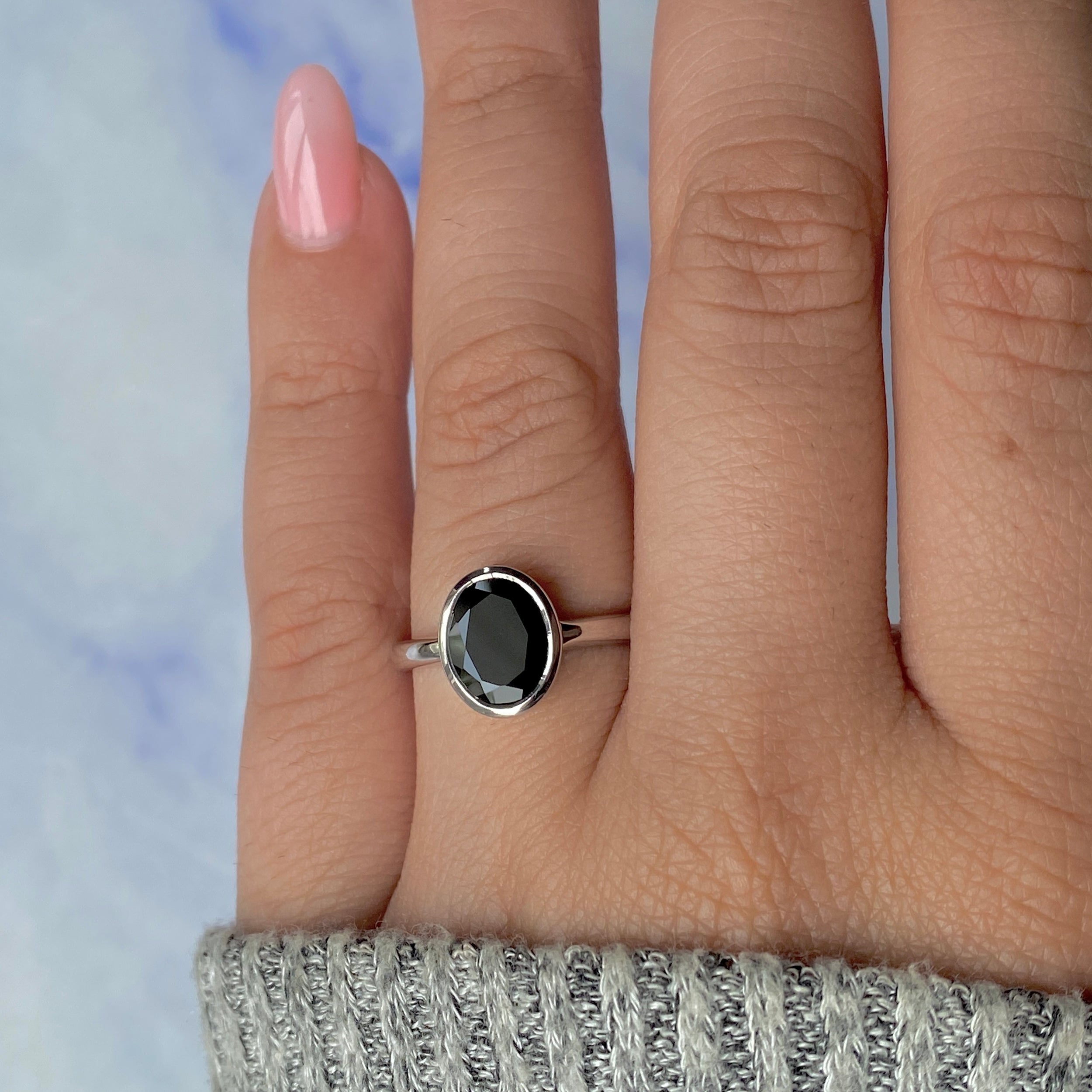Black Tourmaline Ring-(BLS-SR-251.)
