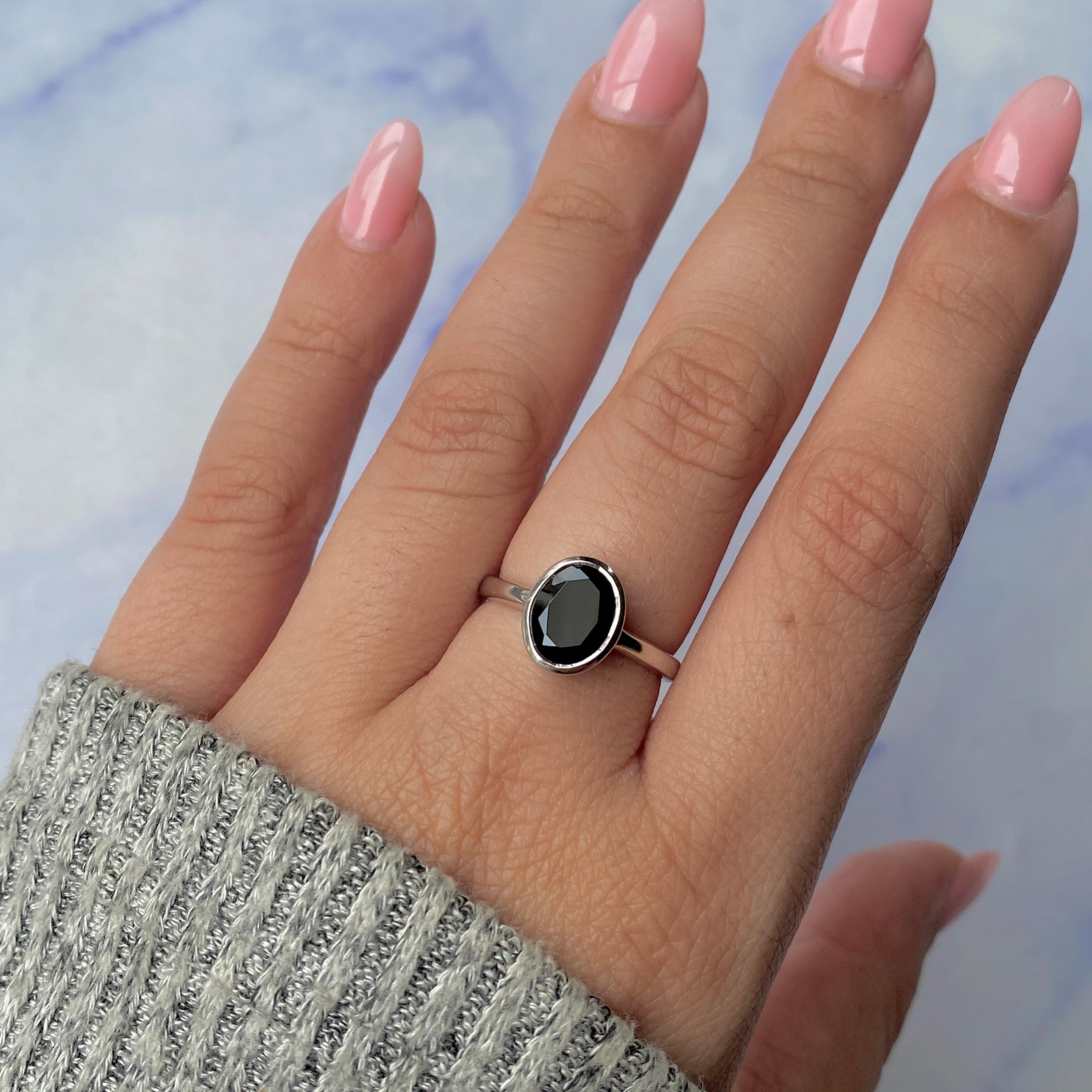 Black Tourmaline Ring-(BLS-SR-251.)