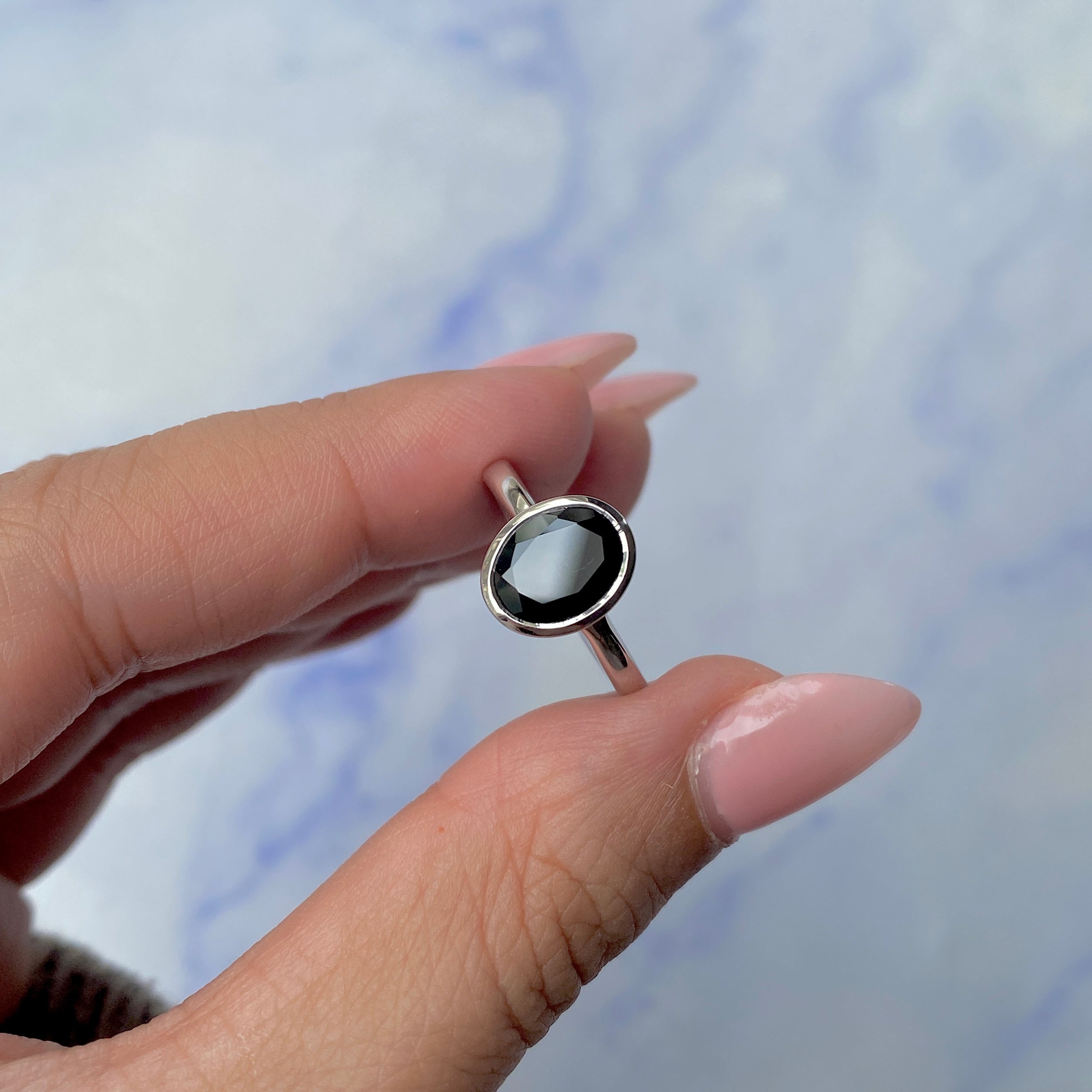 Black Tourmaline Ring-(BLS-SR-251.)