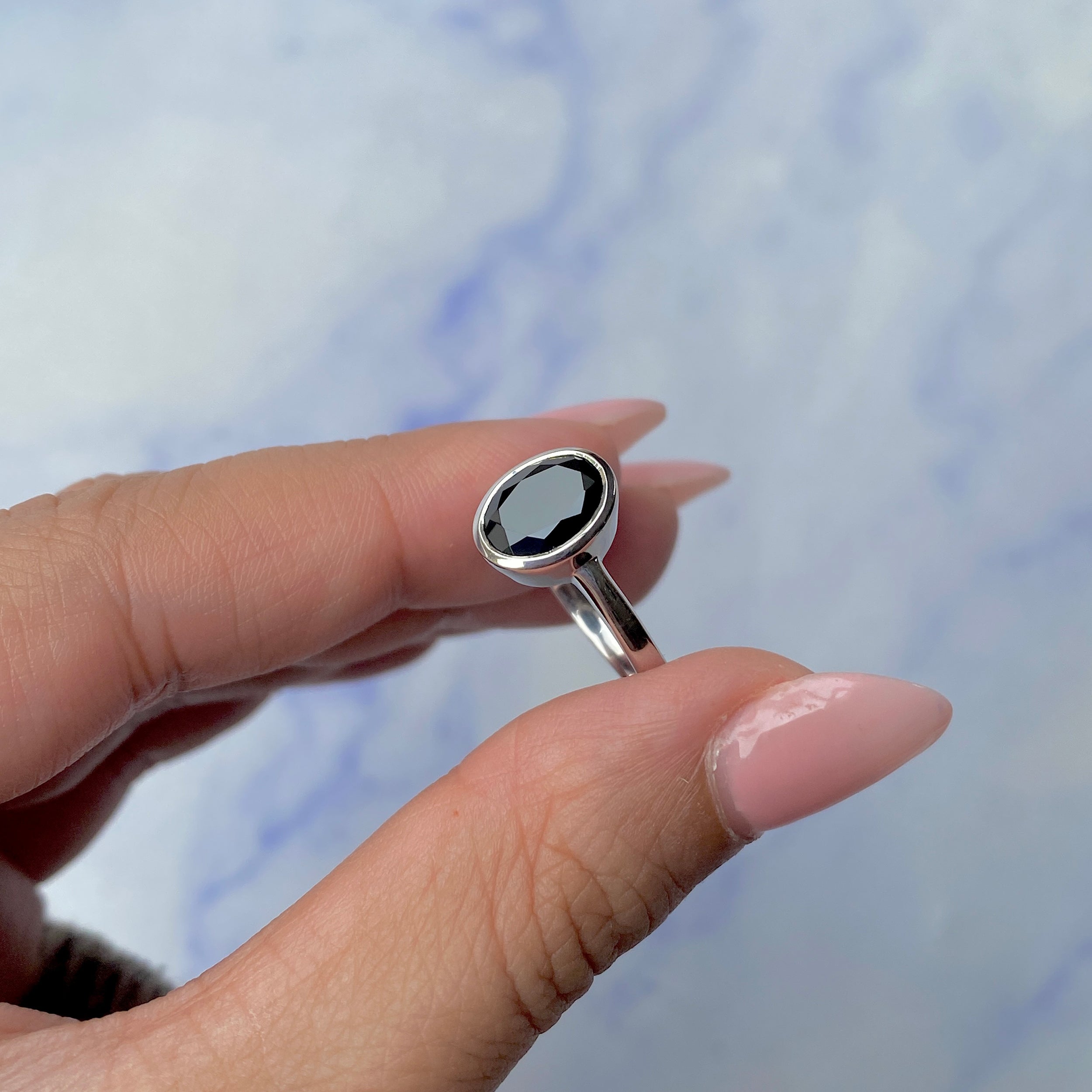 Black Tourmaline Ring-(BLS-SR-251.)