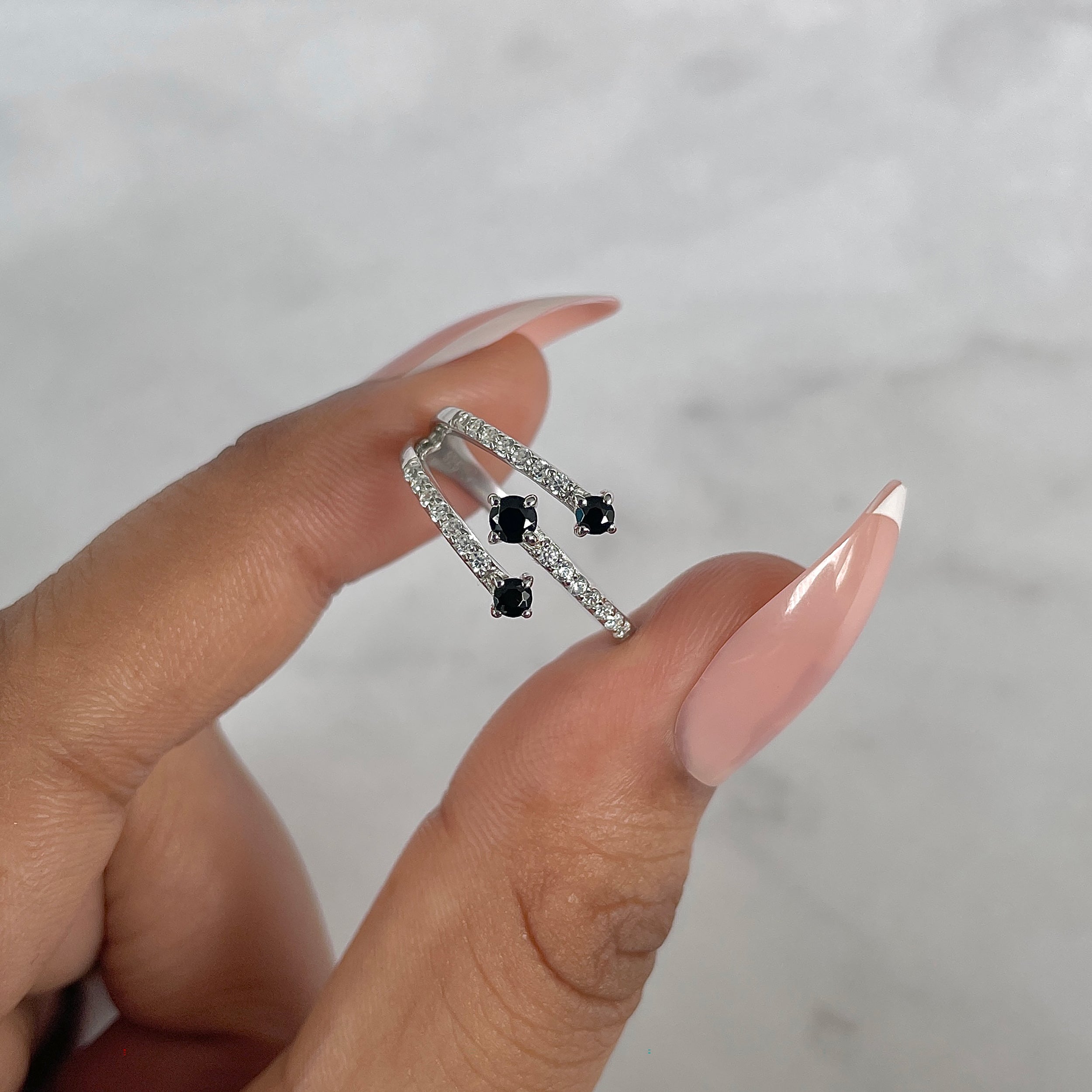 Black Tourmaline Ring-(BLS-SR-2520.)