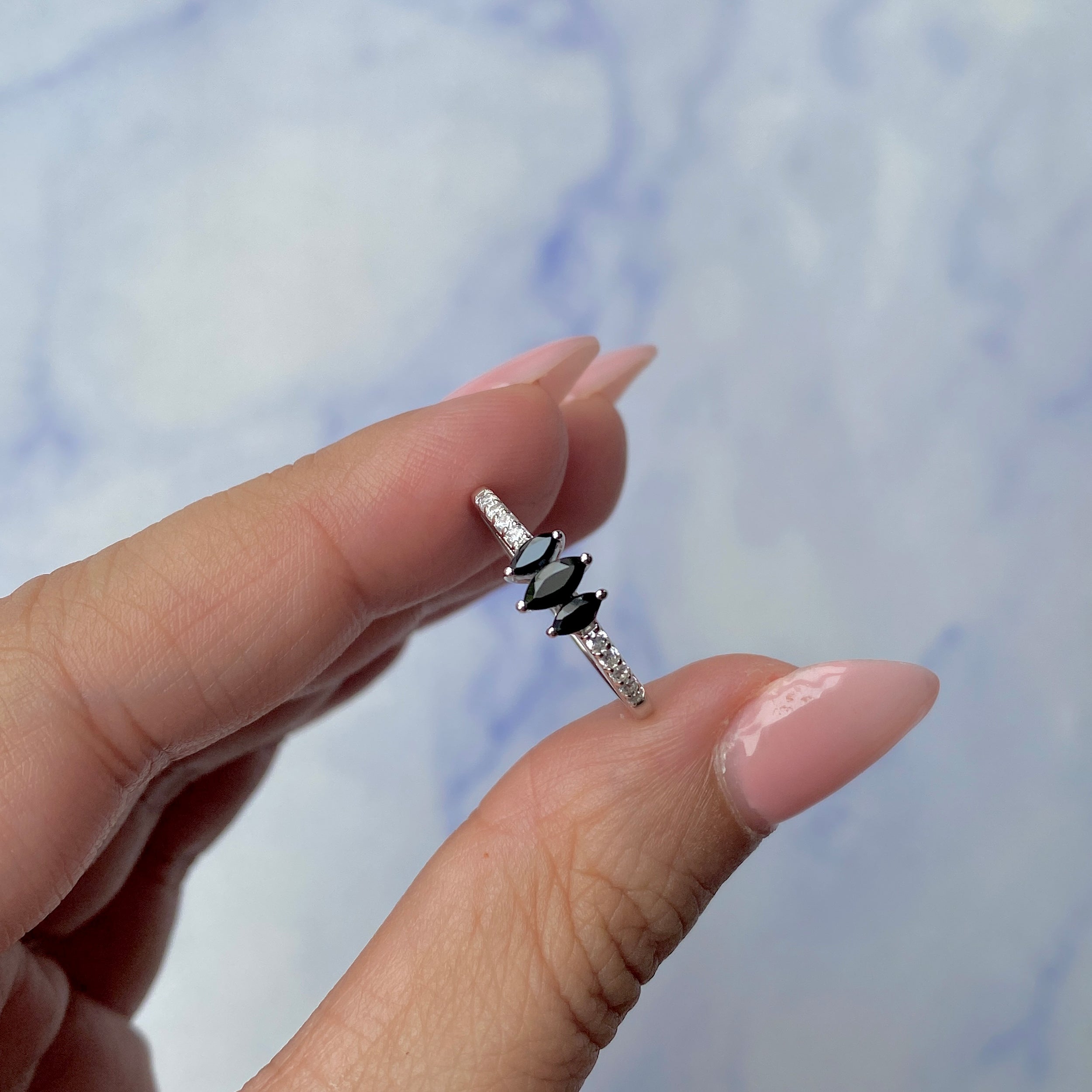Black Tourmaline Ring-(BLS-SR-2540.)