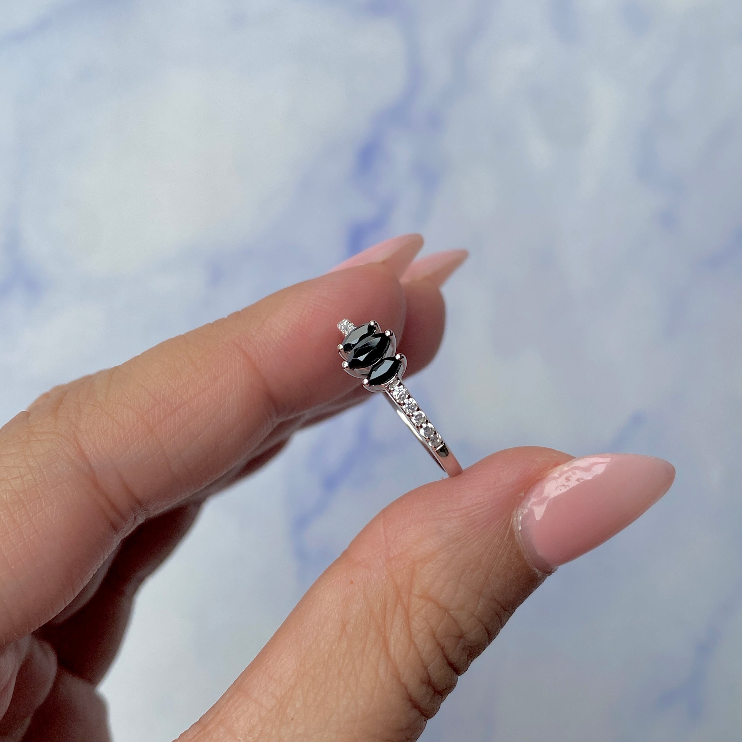 Black Tourmaline Ring-(BLS-SR-2540.)