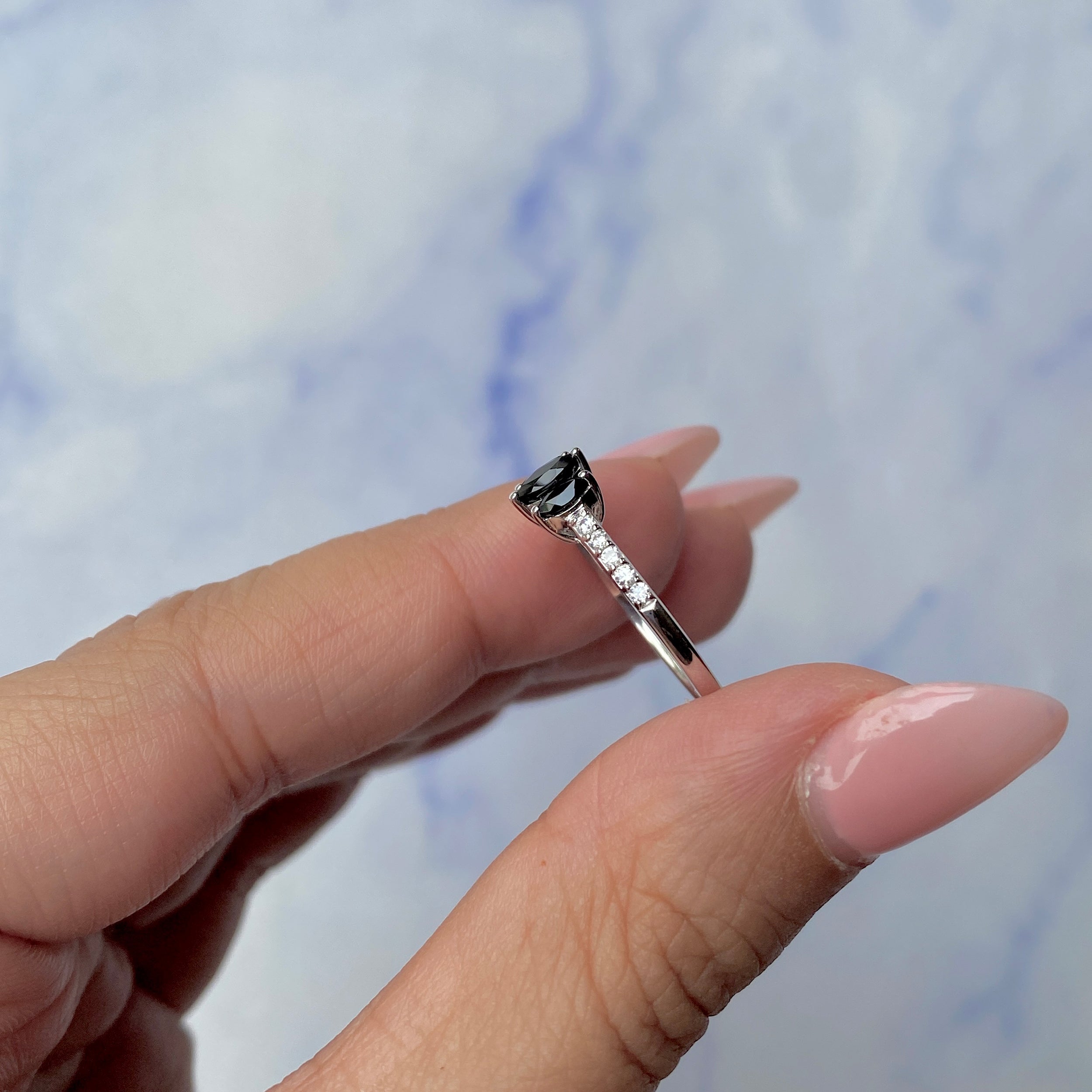Black Tourmaline Ring-(BLS-SR-2540.)