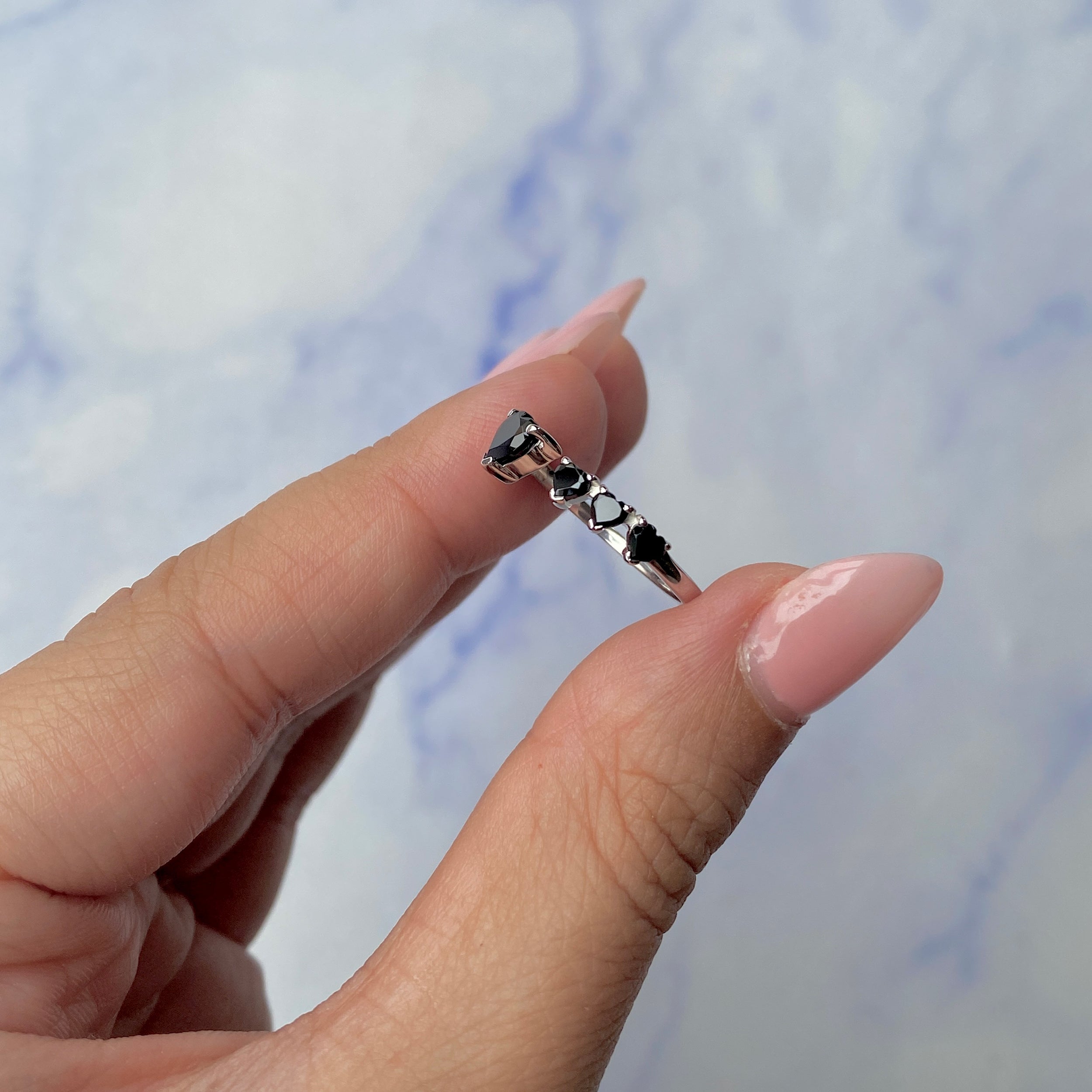 Black Tourmaline Ring-(BLS-SR-2747.)