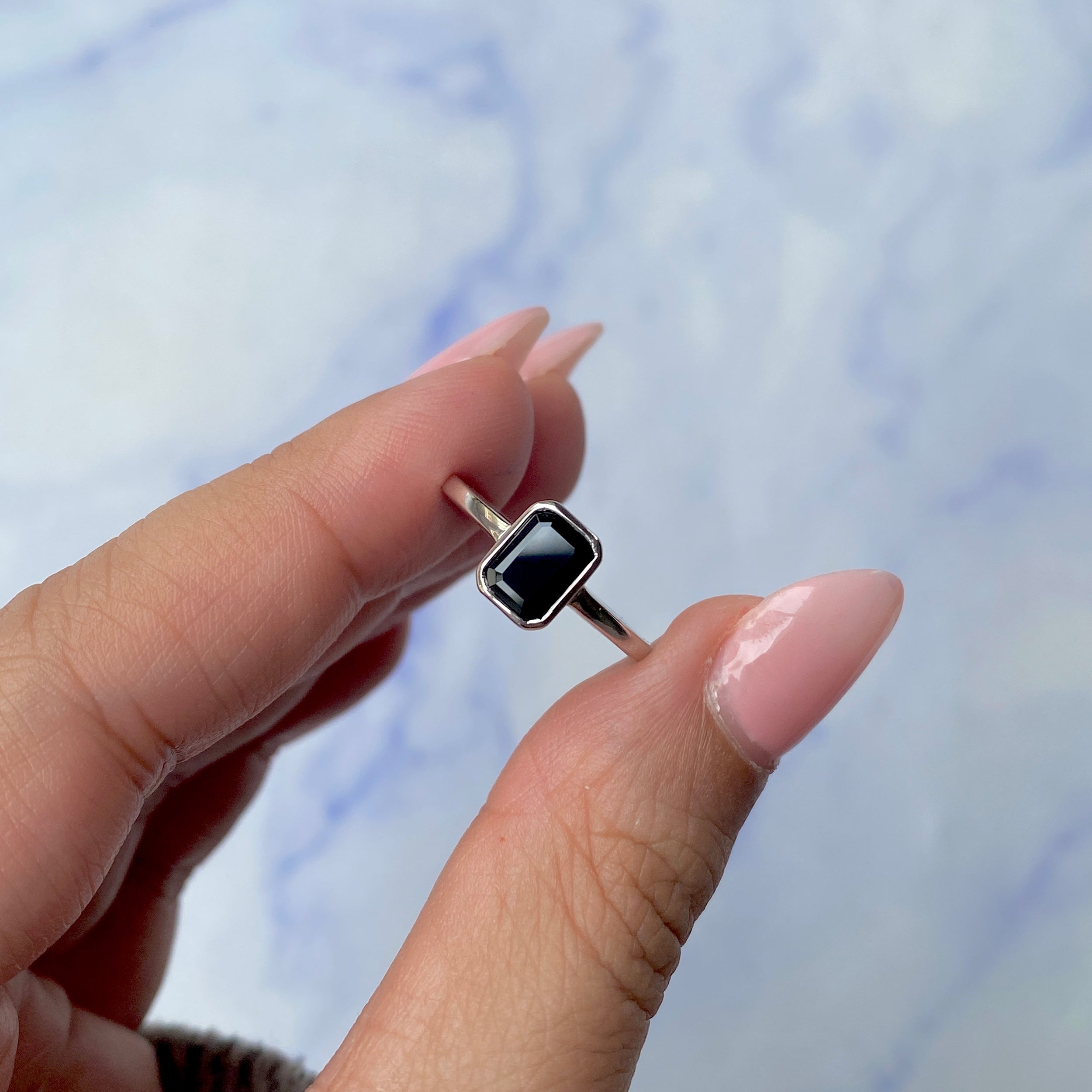 Black Tourmaline Ring-(BLS-SR-2765.)