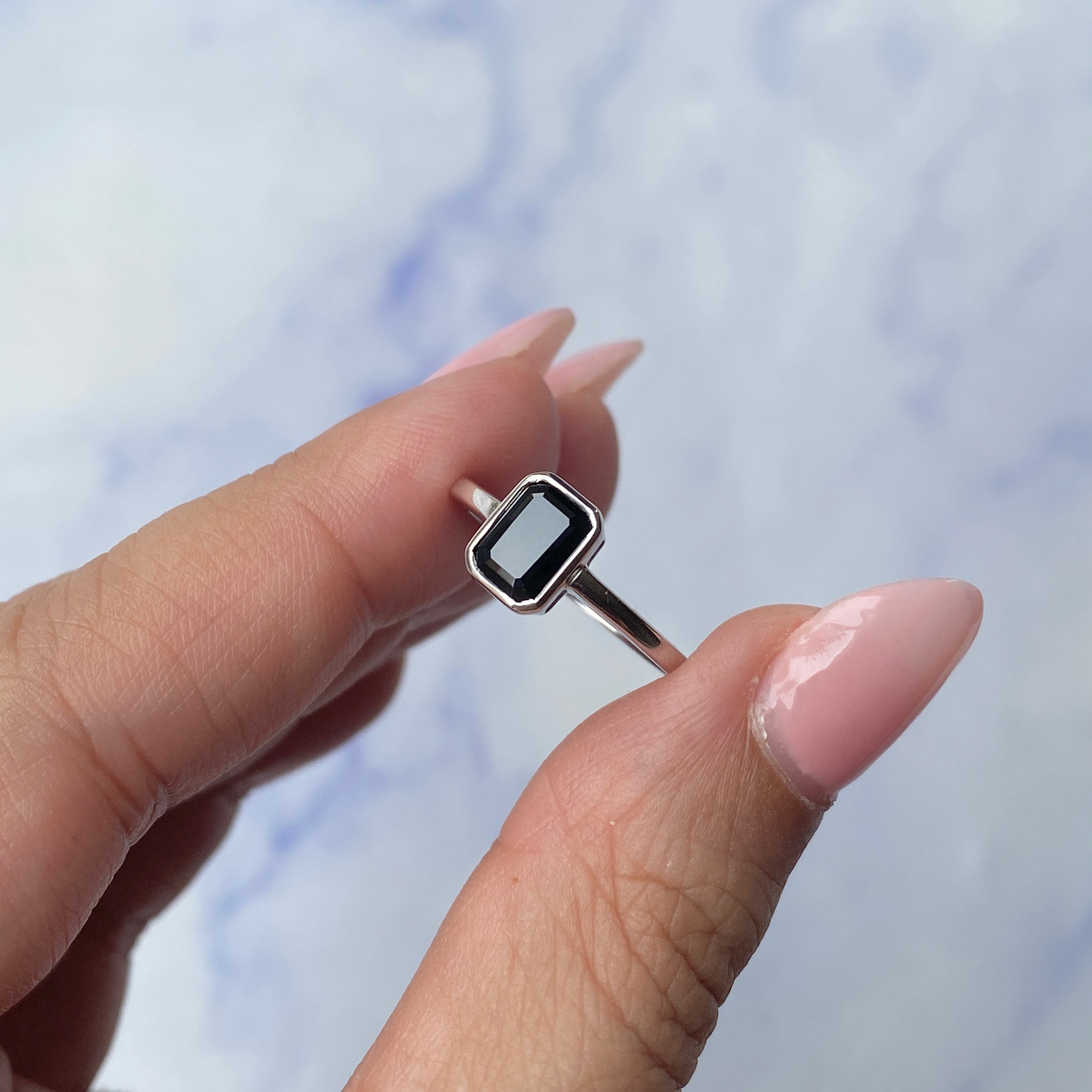 Black Tourmaline Ring-(BLS-SR-2765.)