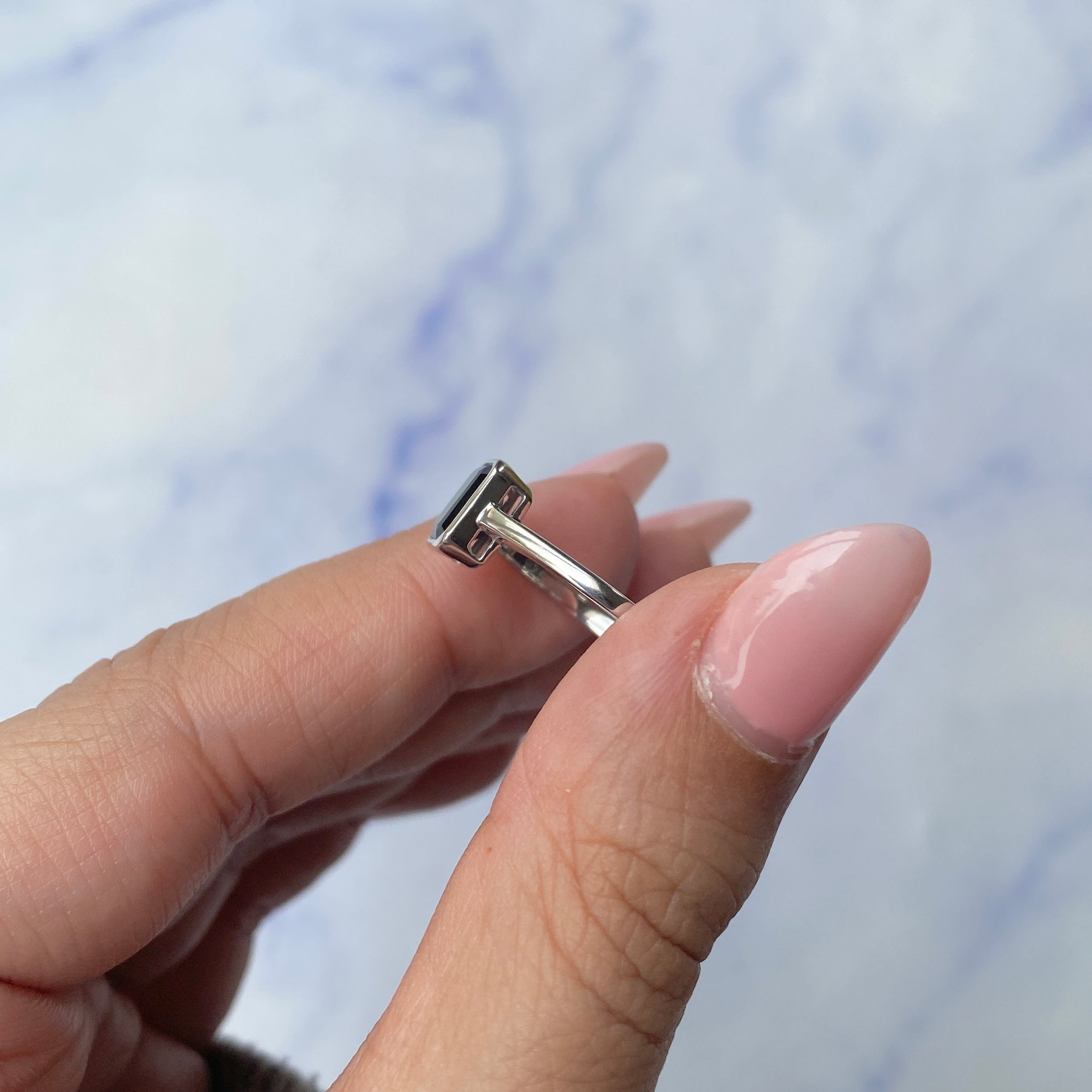 Black Tourmaline Ring-(BLS-SR-2765.)