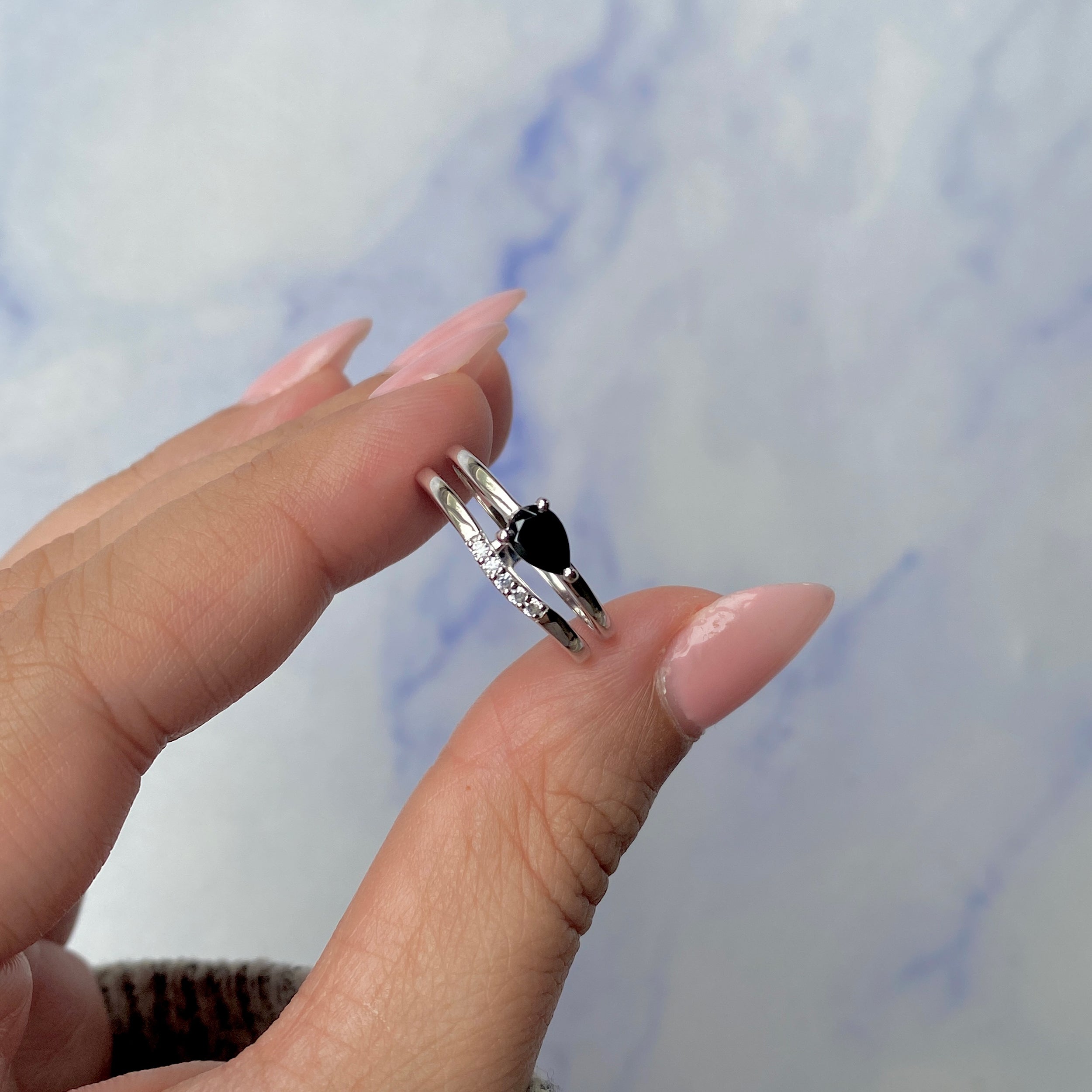 Black Tourmaline Ring-(BLS-SR-2862.)