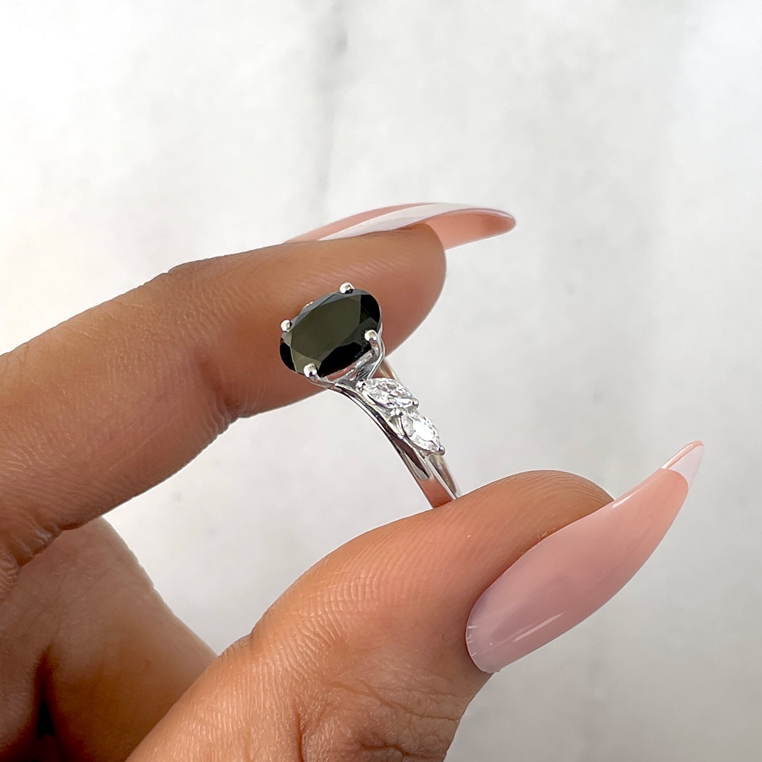 Black Tourmaline Ring-(BLS-SR-3163.)