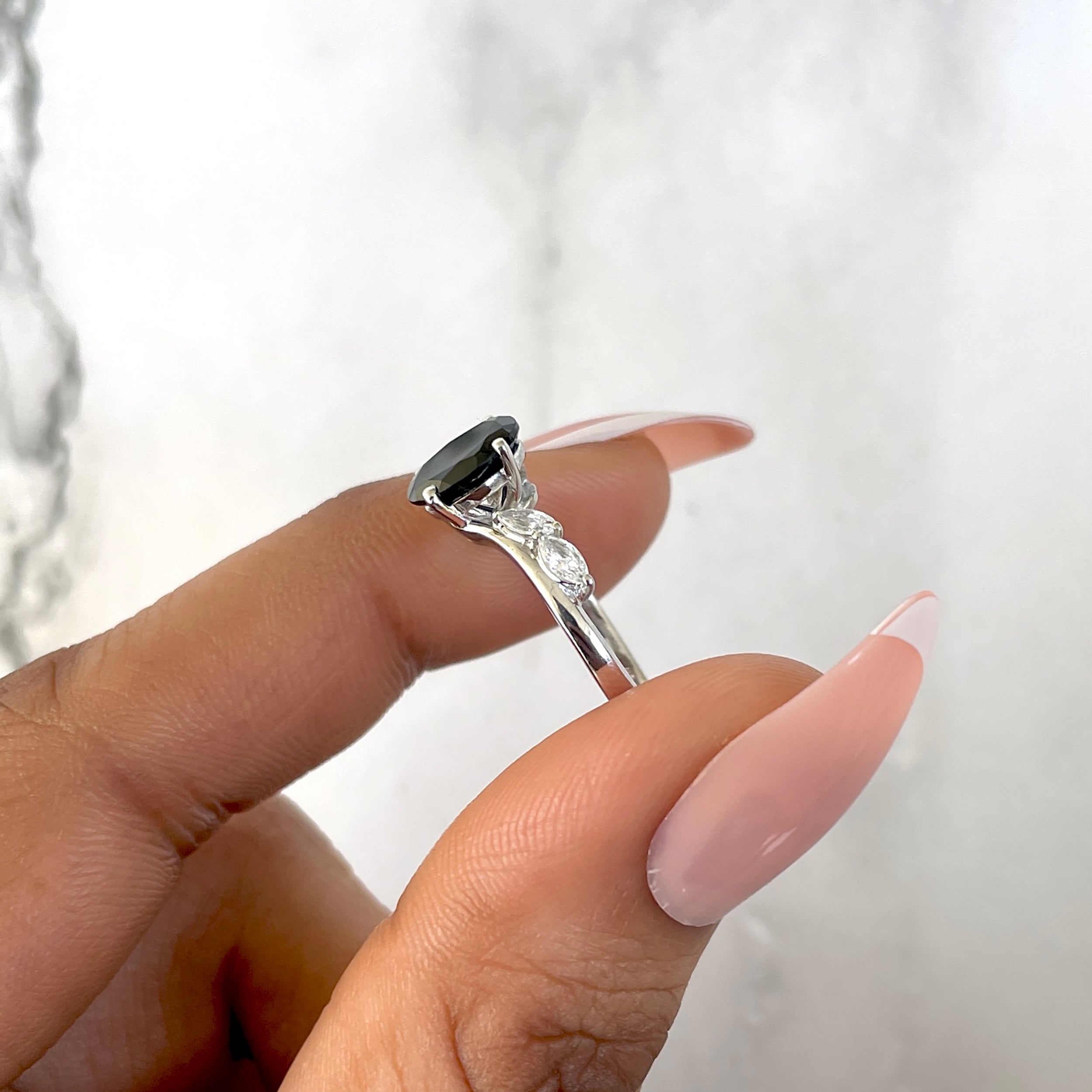 Black Tourmaline Ring-(BLS-SR-3163.)