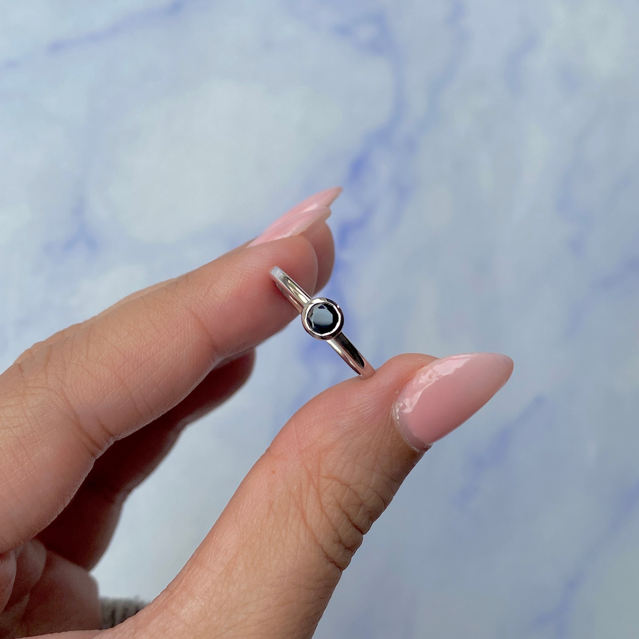 Black Tourmaline Ring-(BLS-SR-3229.)