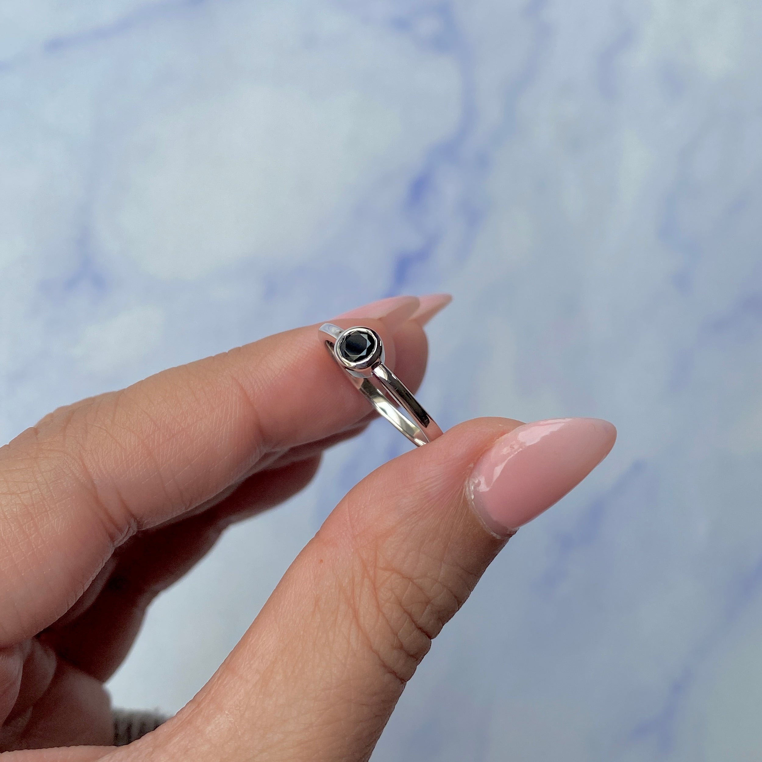Black Tourmaline Ring-(BLS-SR-3229.)