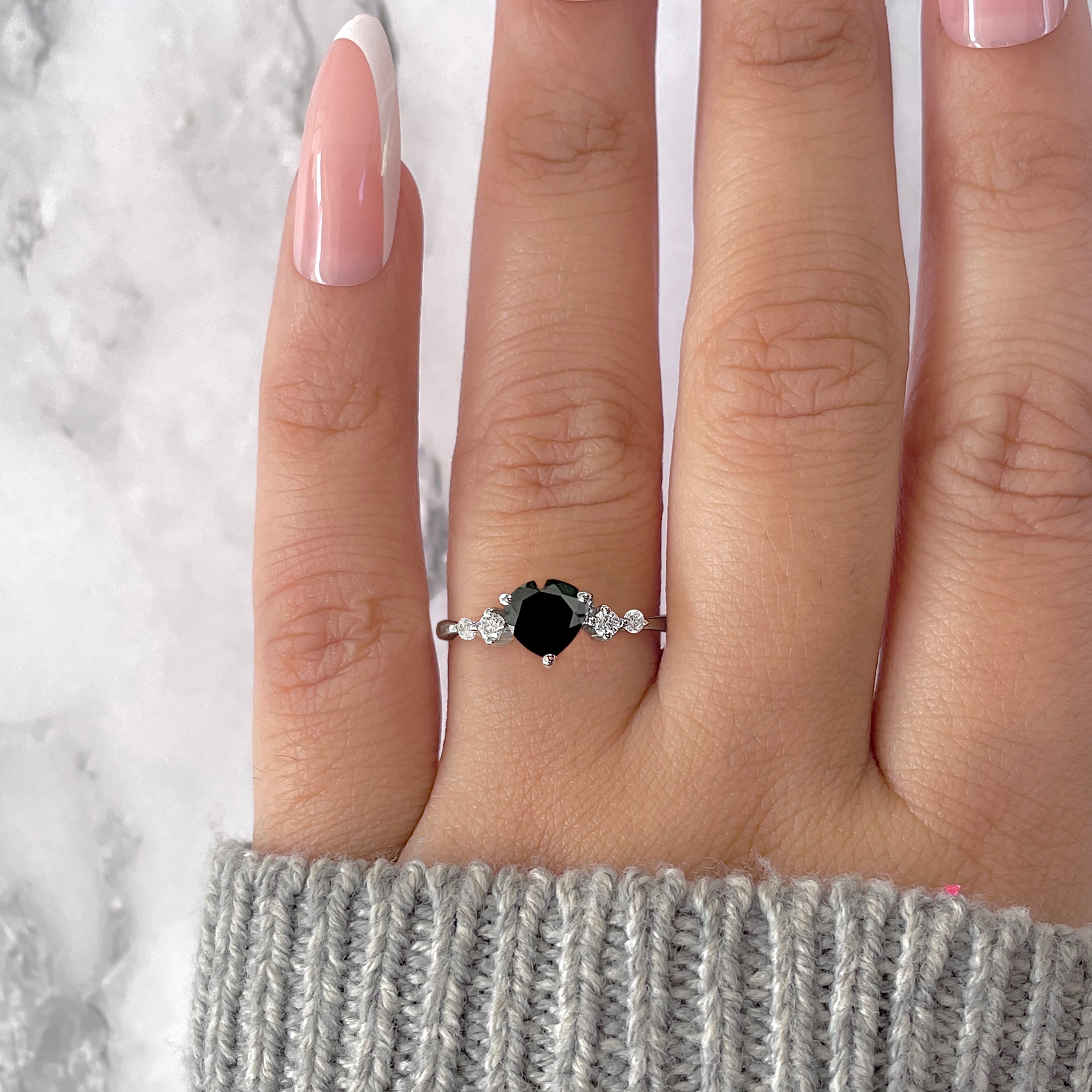 Black Tourmaline Ring-(BLS-SR-3550.)