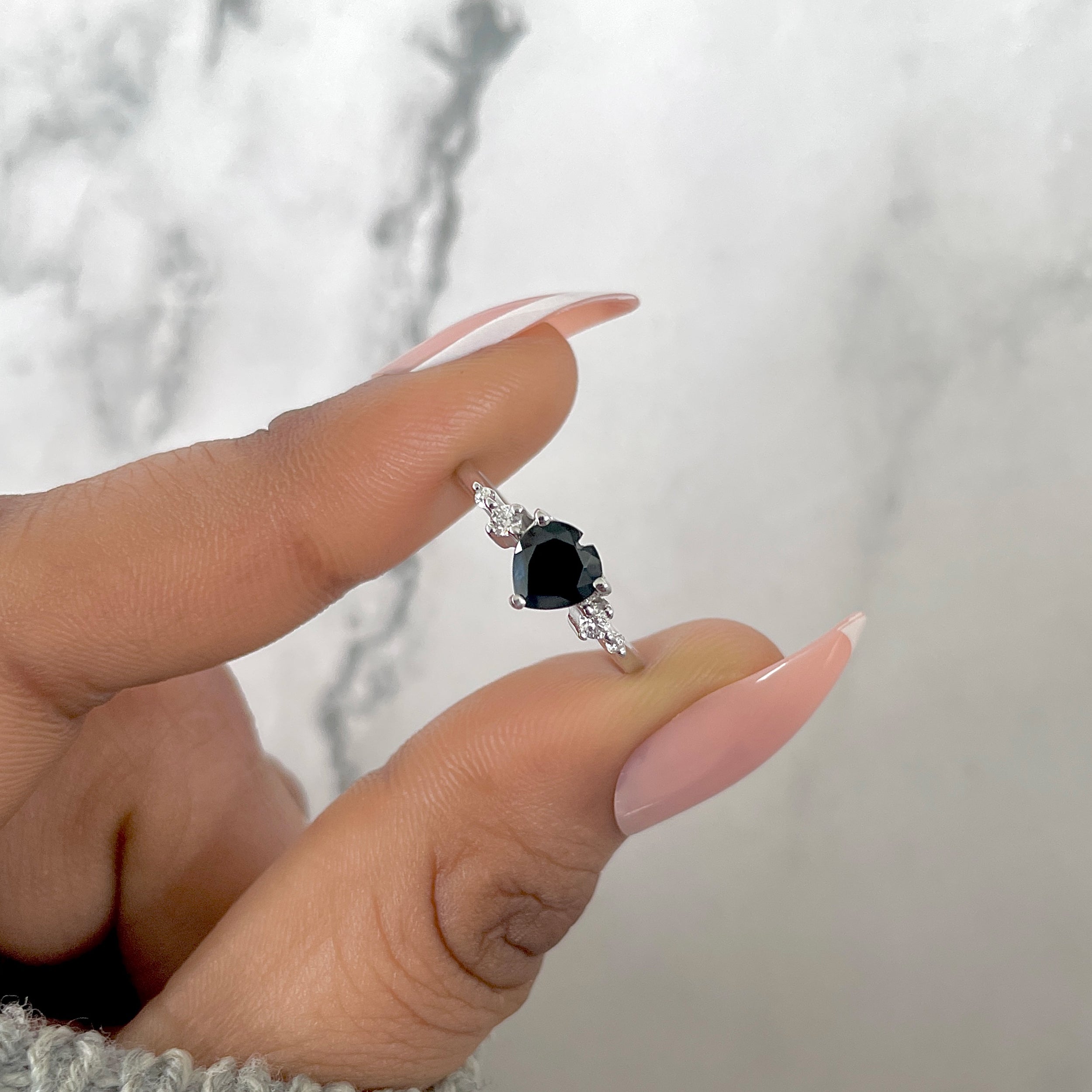 Black Tourmaline Ring-(BLS-SR-3550.)