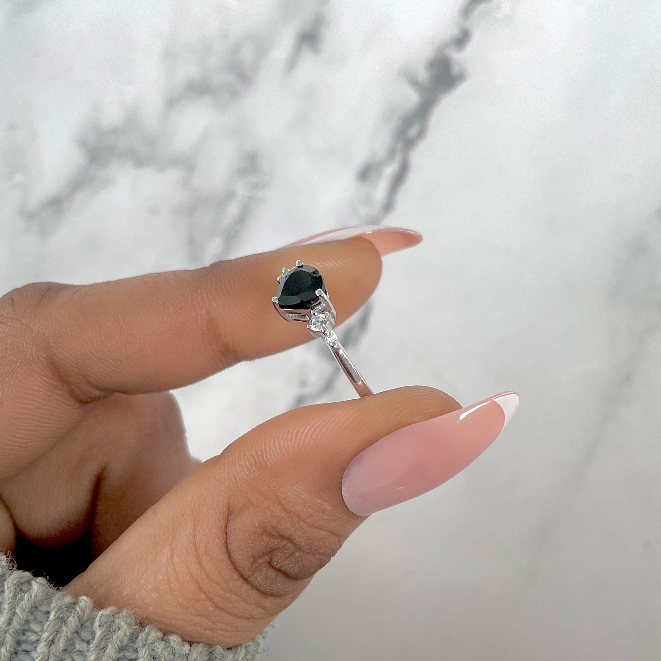 Black Tourmaline Ring-(BLS-SR-3550.)