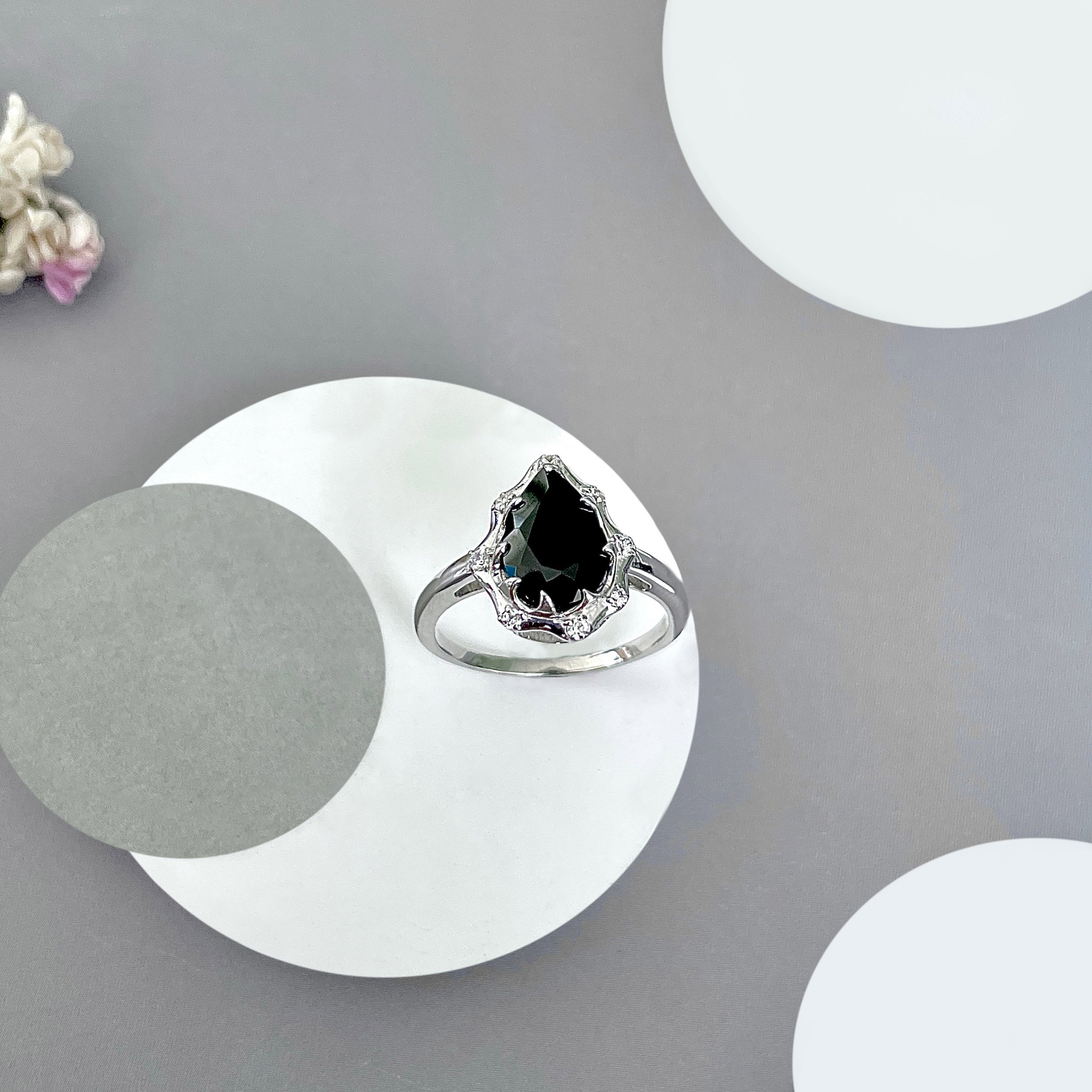 Black Tourmaline Ring-(BLS-SR-369-W.)
