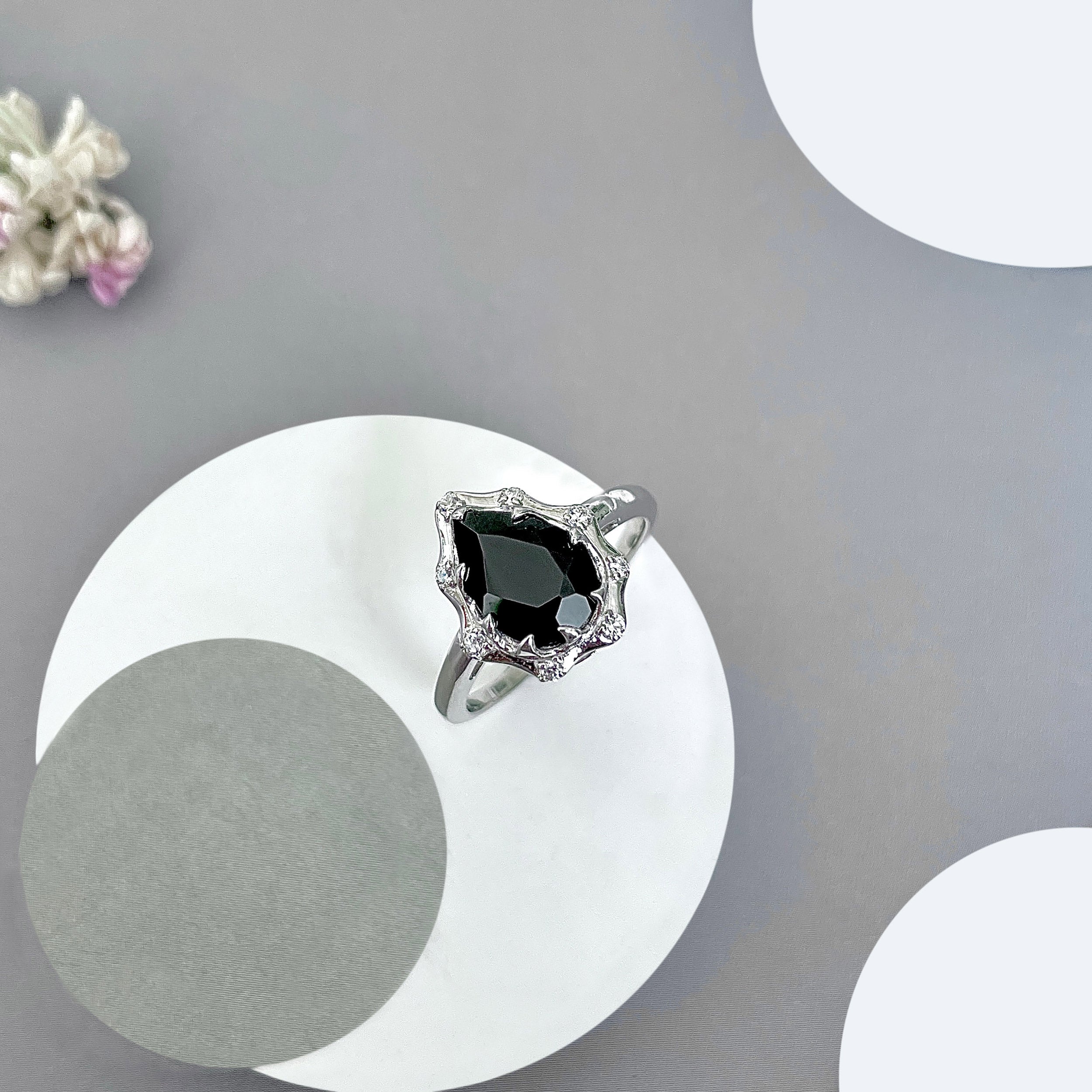 Black Tourmaline Ring-(BLS-SR-369-W.)