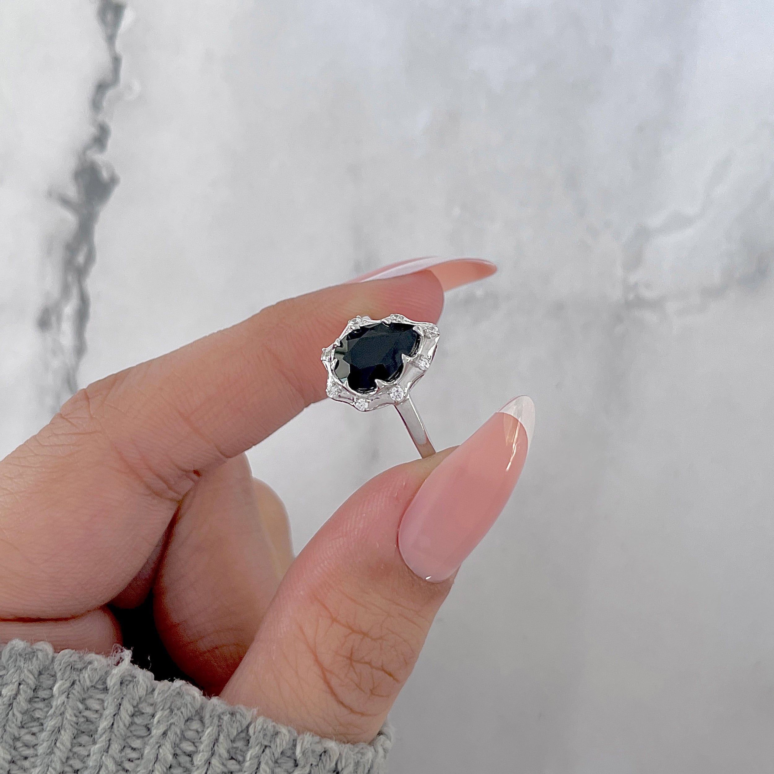 Black Tourmaline Ring-(BLS-SR-369-W.)