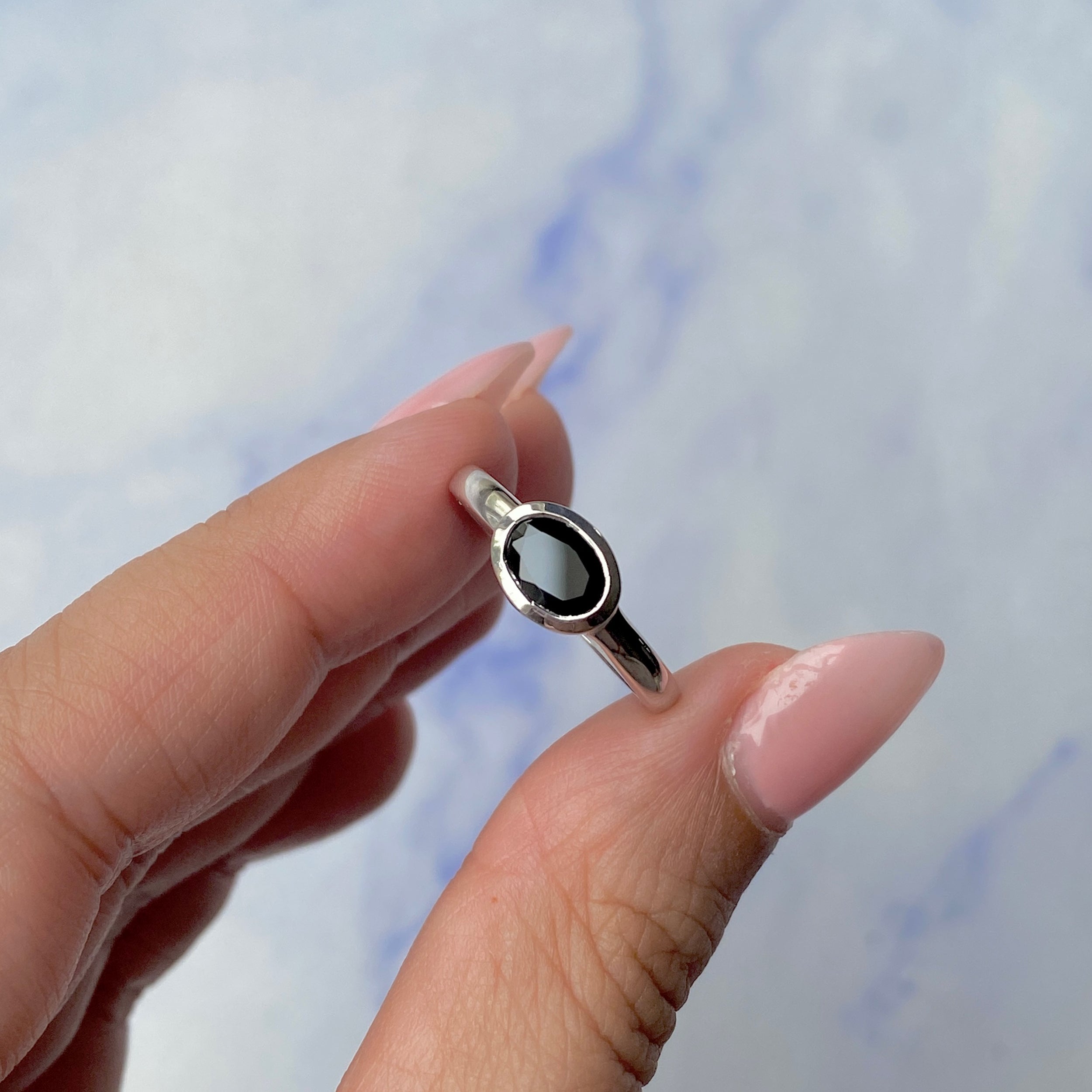 Black Tourmaline Ring-(BLS-SR-4026.)