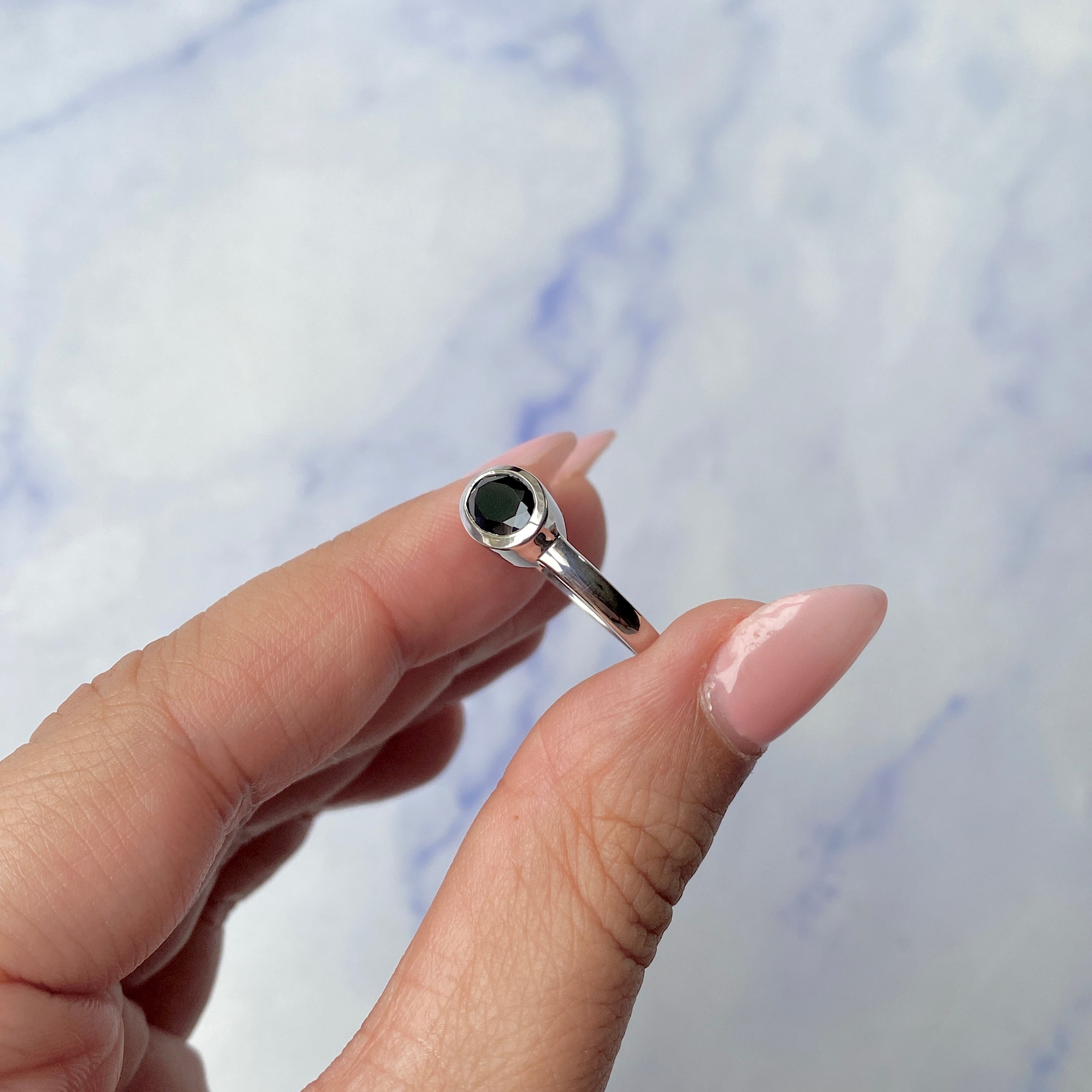 Black Tourmaline Ring-(BLS-SR-4026.)