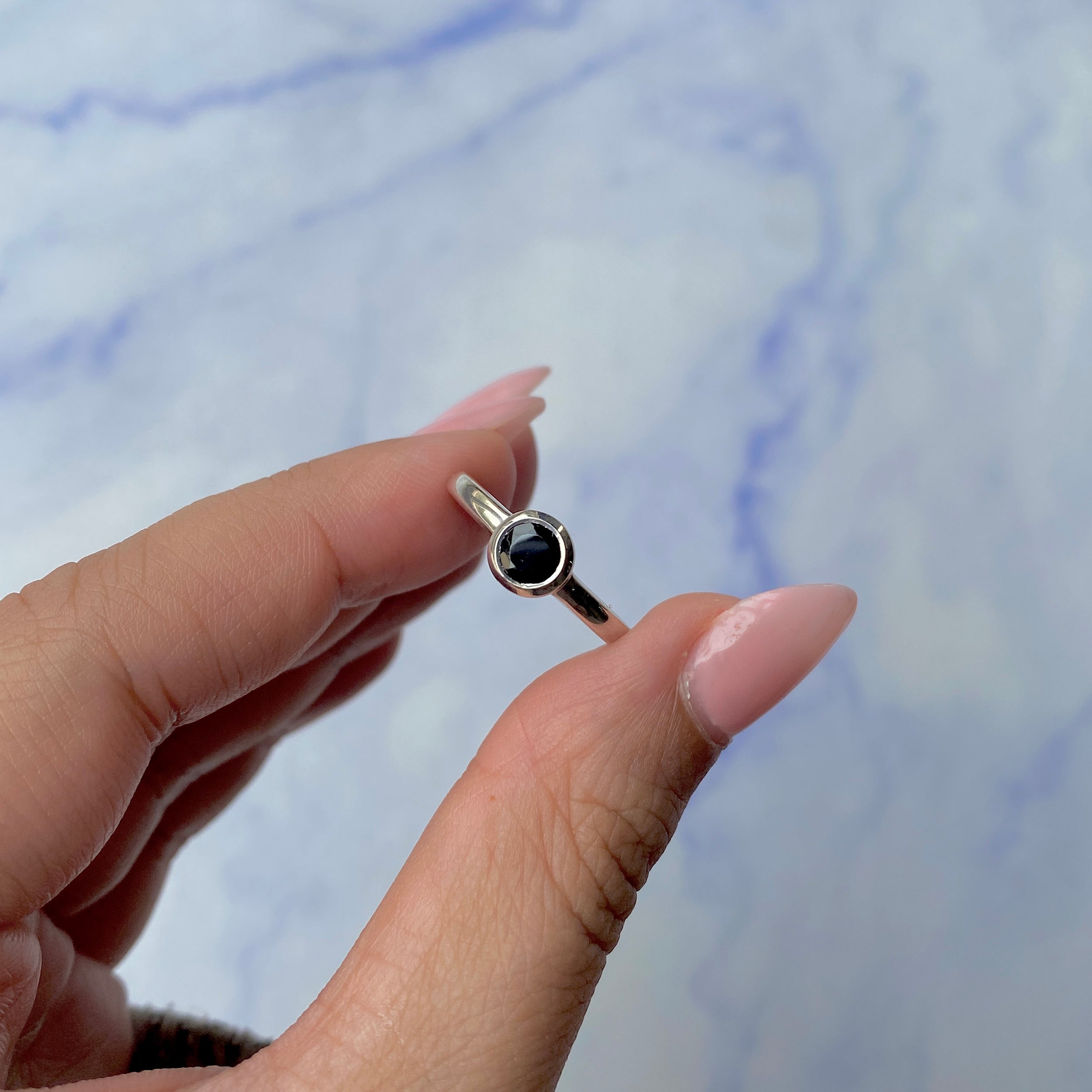 Black Tourmaline Ring-(BLS-SR-4029.)