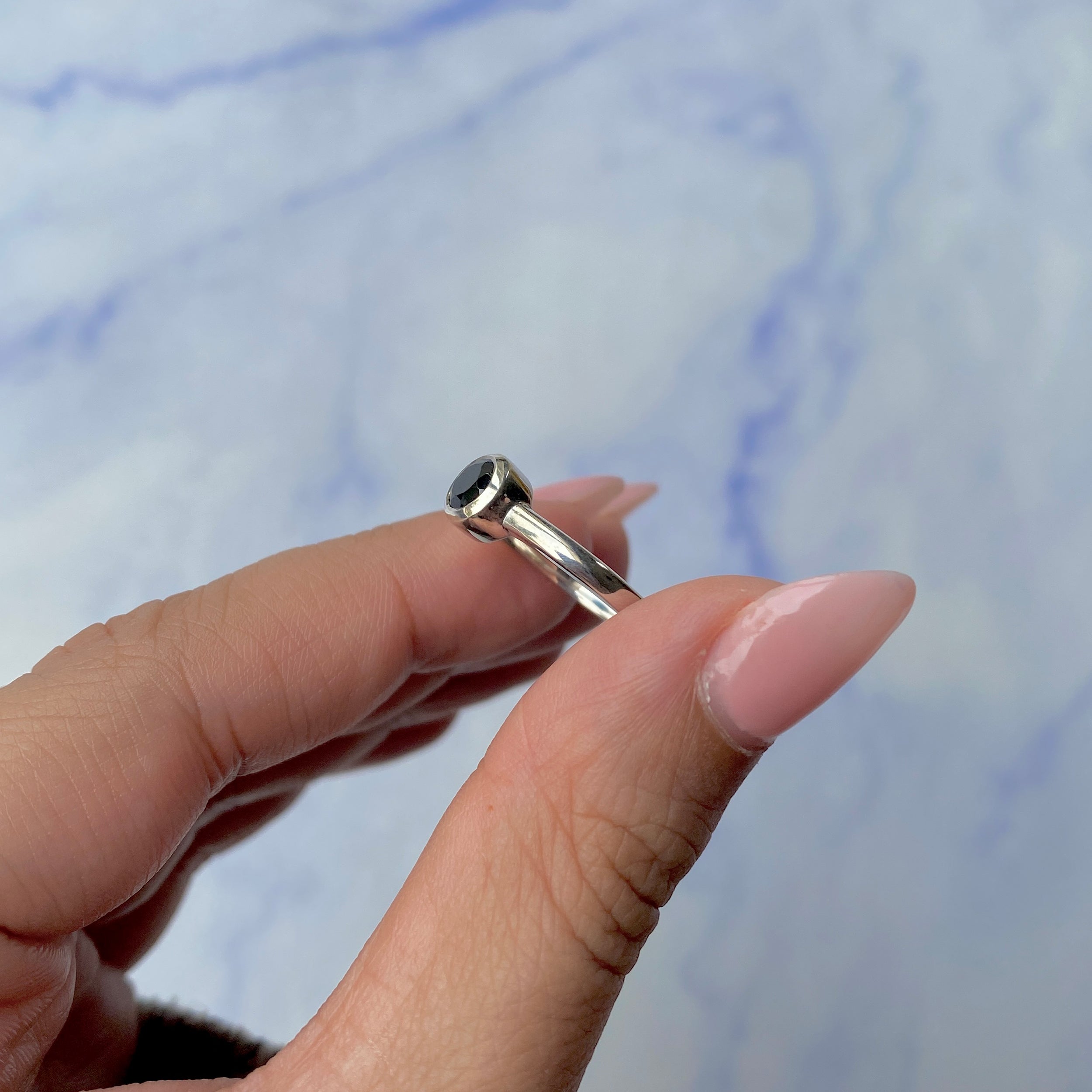 Black Tourmaline Ring-(BLS-SR-4029.)