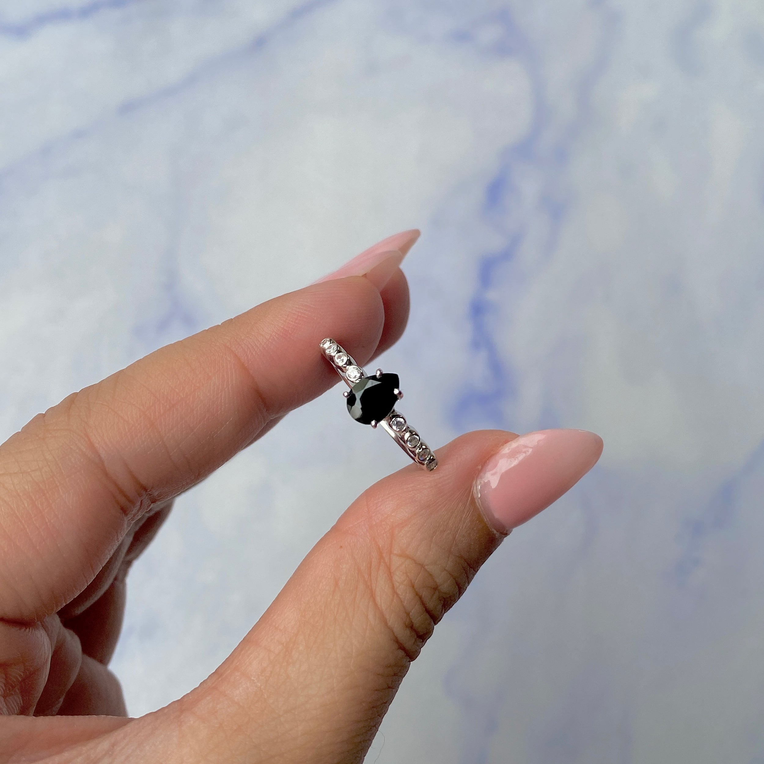 Black Tourmaline Ring-(BLS-SR-419D-W.)