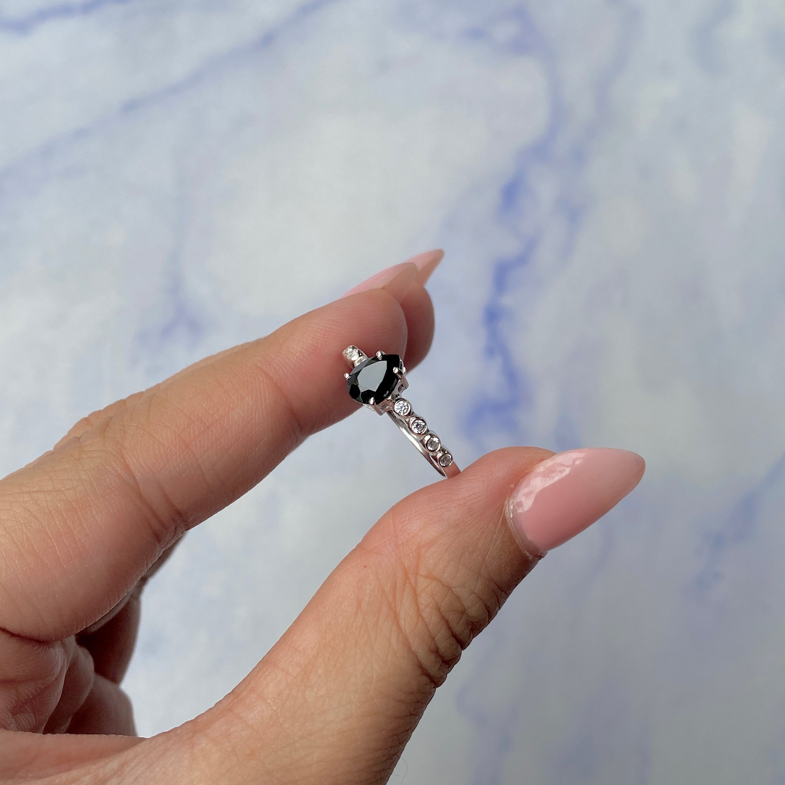 Black Tourmaline Ring-(BLS-SR-419D-W.)