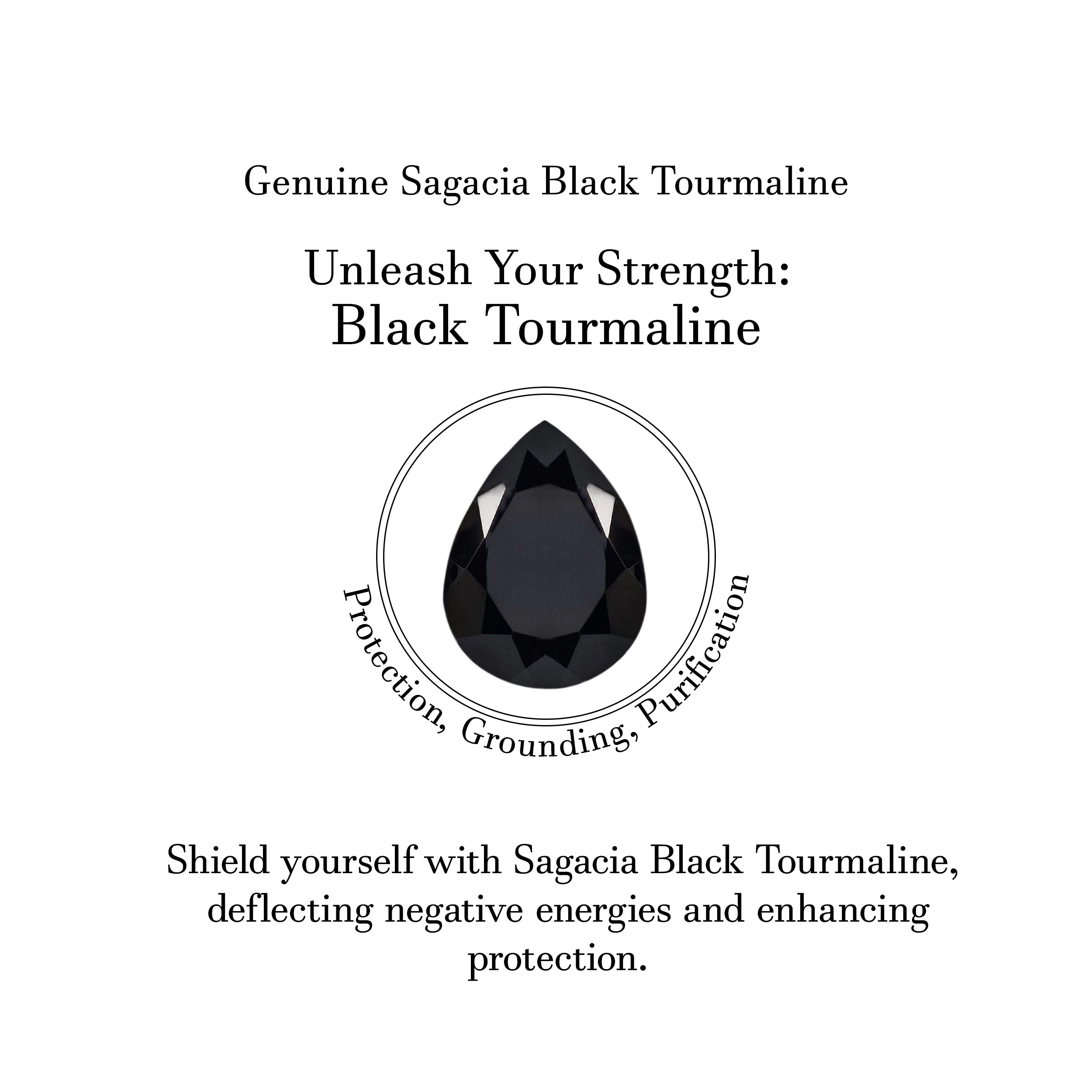 Black Tourmaline Stud Earring-(BLS-SE-52-W.)