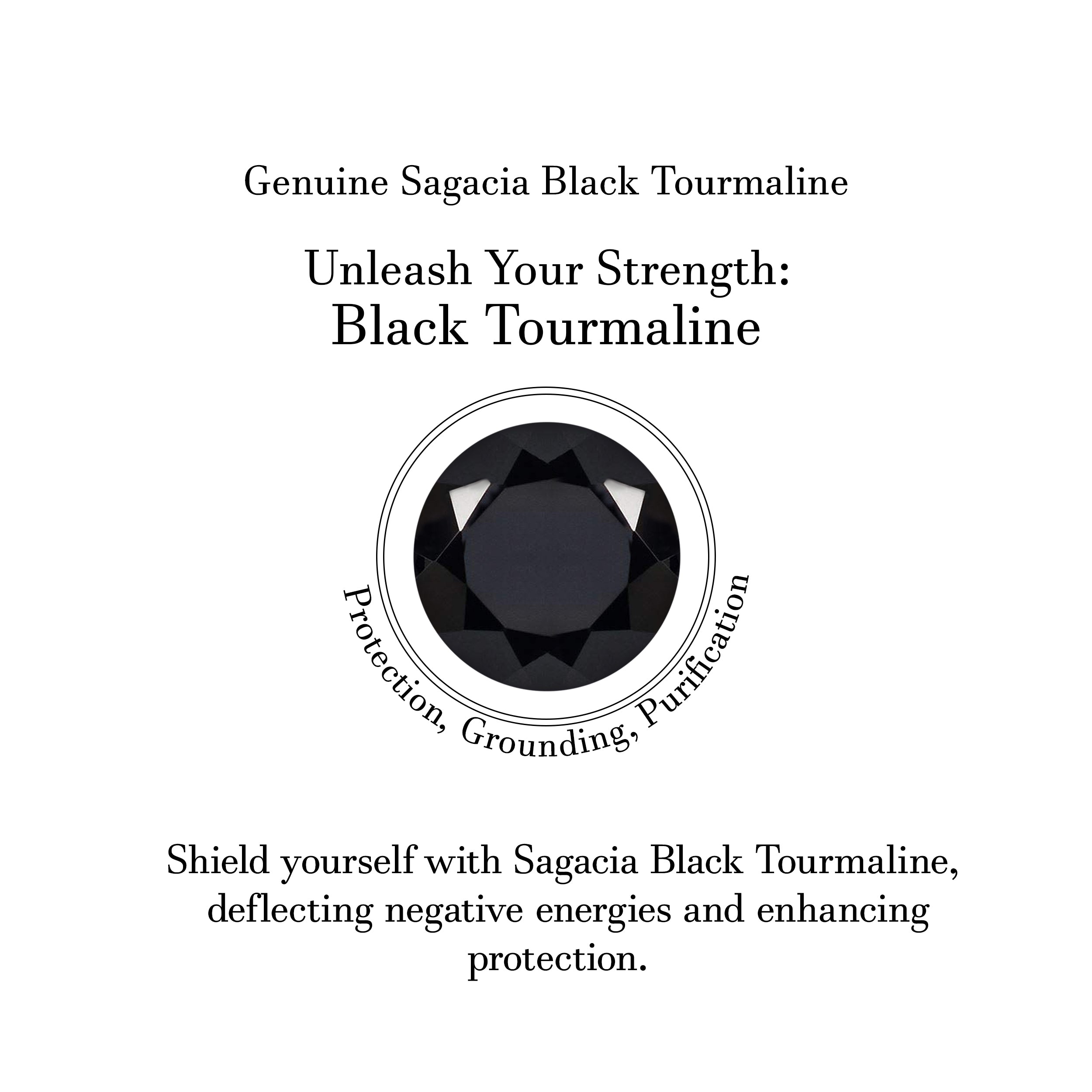 Black Tourmaline Stud Earring-(BLS-SE-1269.)