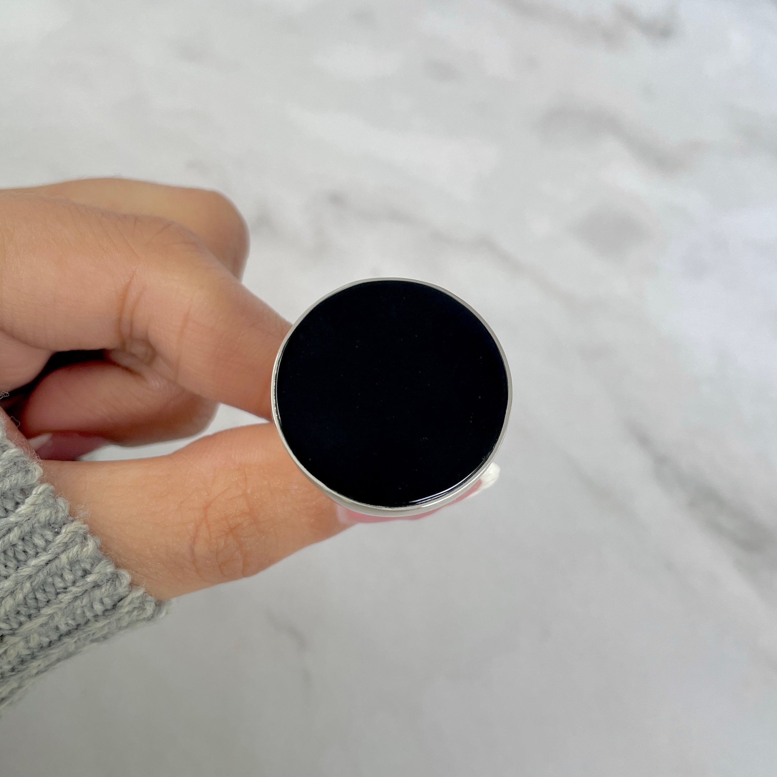 Black Onyx Adjustable Ring-(BOX-R-100.)