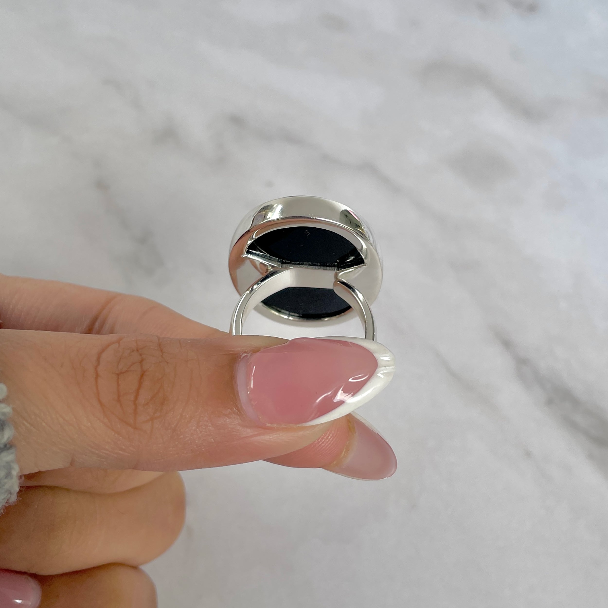 Black Onyx Adjustable Ring-(BOX-R-102.)