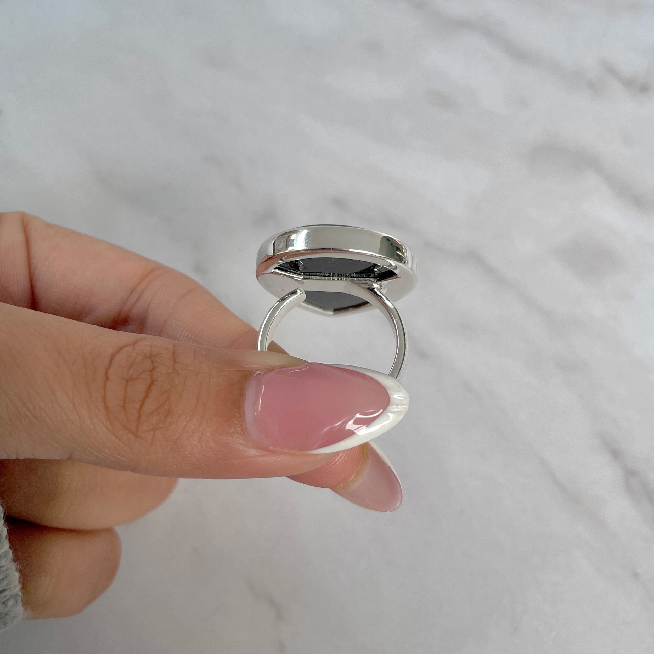 Black Onyx Adjustable Ring-(BOX-R-103.)