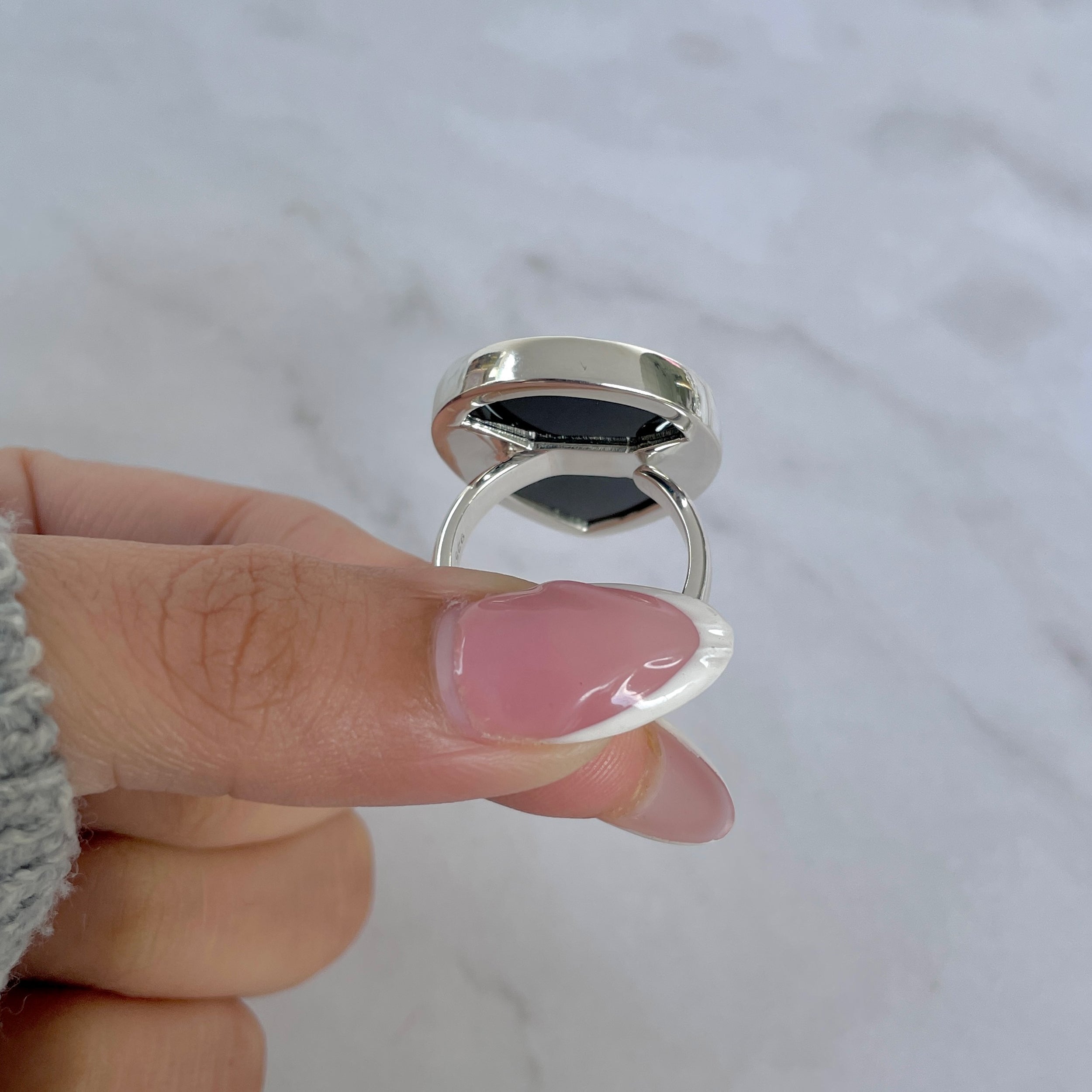 Black Onyx Adjustable Ring-(BOX-R-104.)