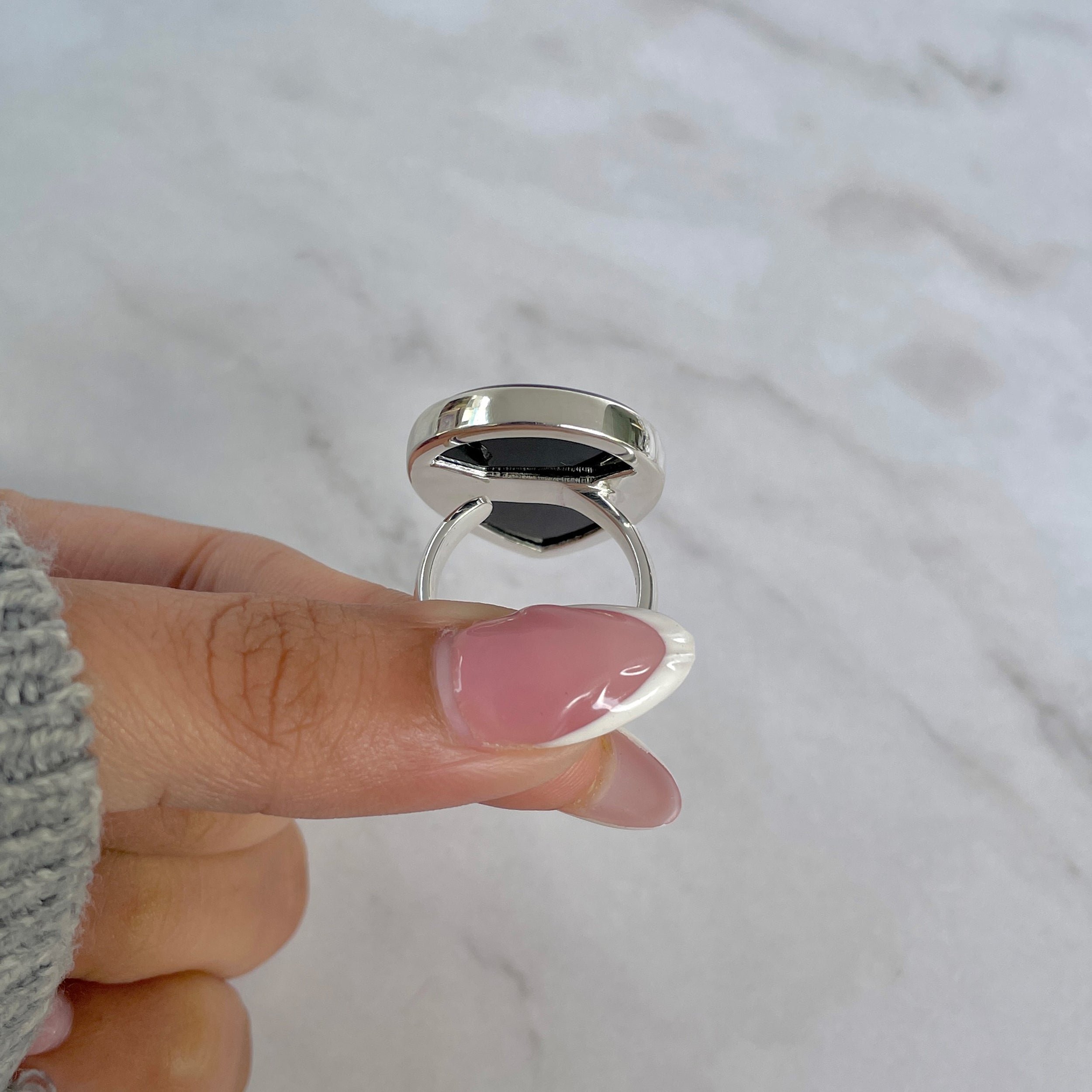 Black Onyx Adjustable Ring-(BOX-R-105.)