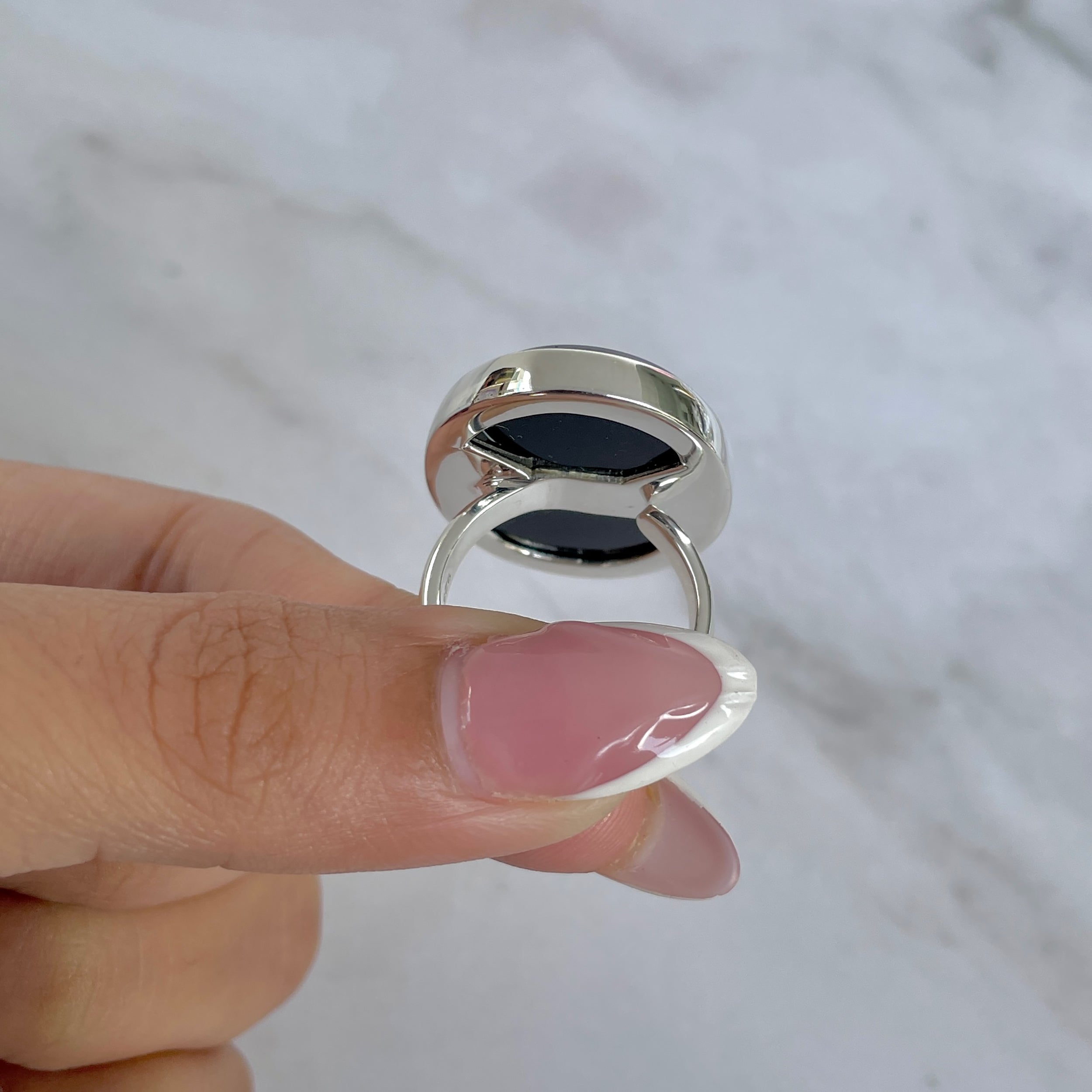 Black Onyx Adjustable Ring-(BOX-R-106.)