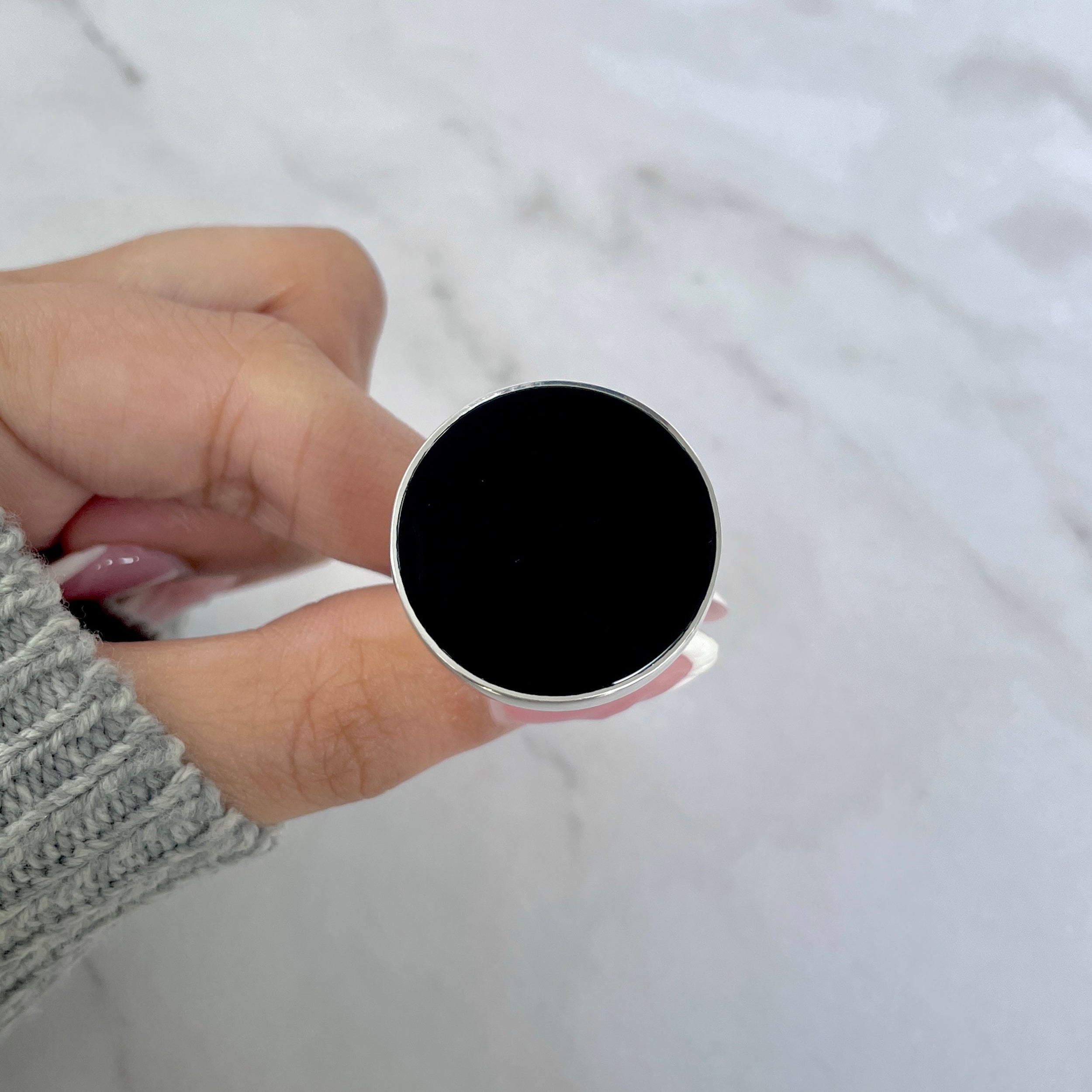 Black Onyx Adjustable Ring-(BOX-R-107.)