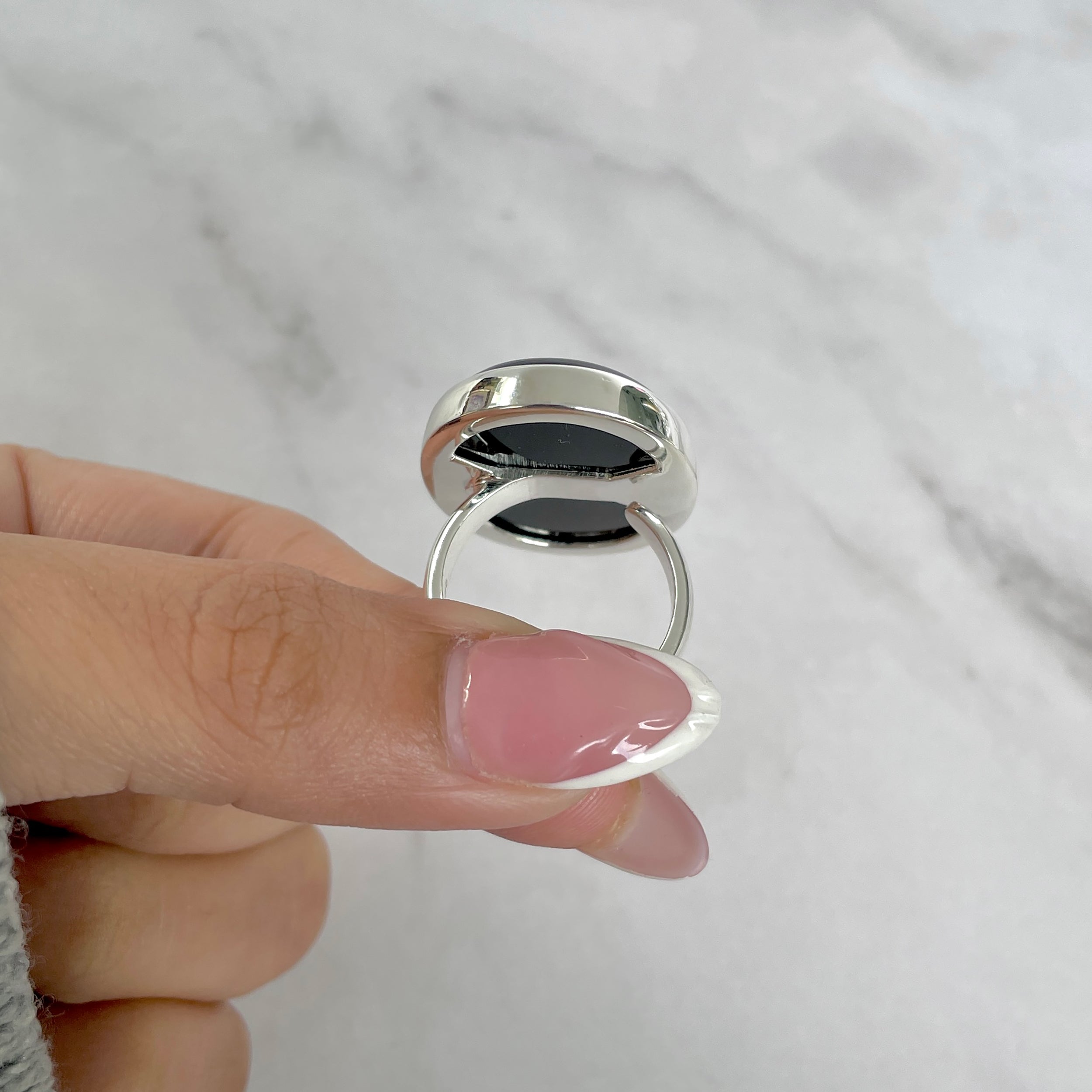 Black Onyx Adjustable Ring-(BOX-R-108.)