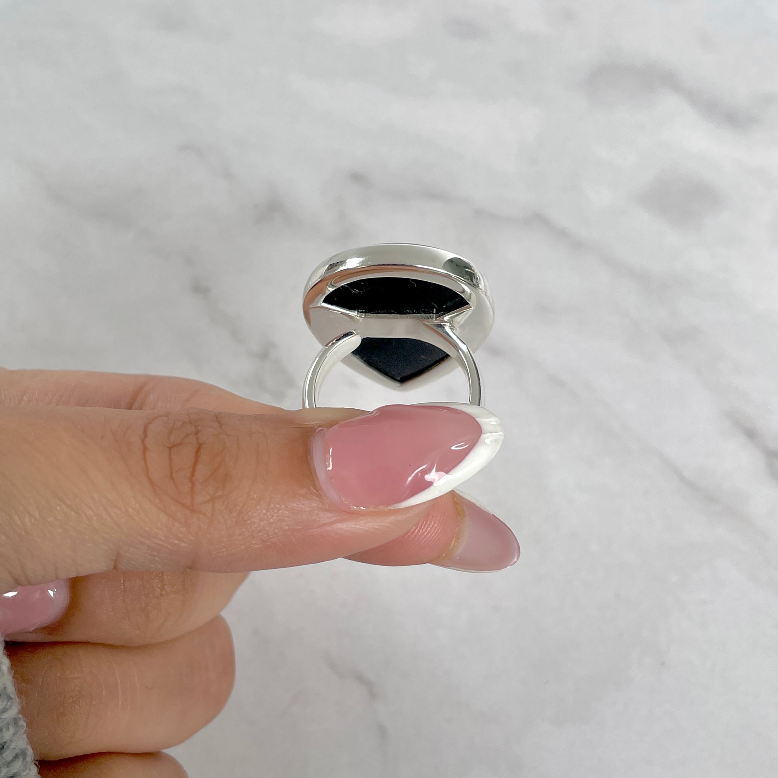 Black Onyx Adjustable Ring-(BOX-R-109.)